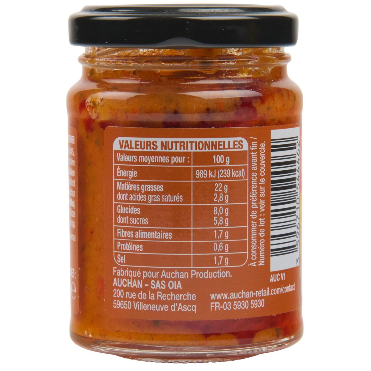 AUCHAN Tartinable poivron 90g