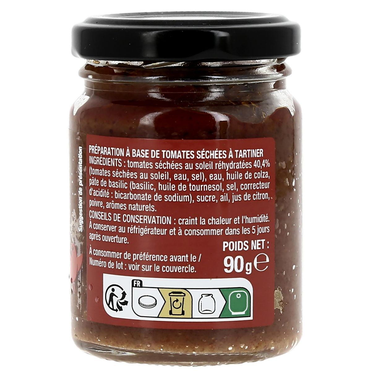 AUCHAN Tartinable aux tomates séchées 90g