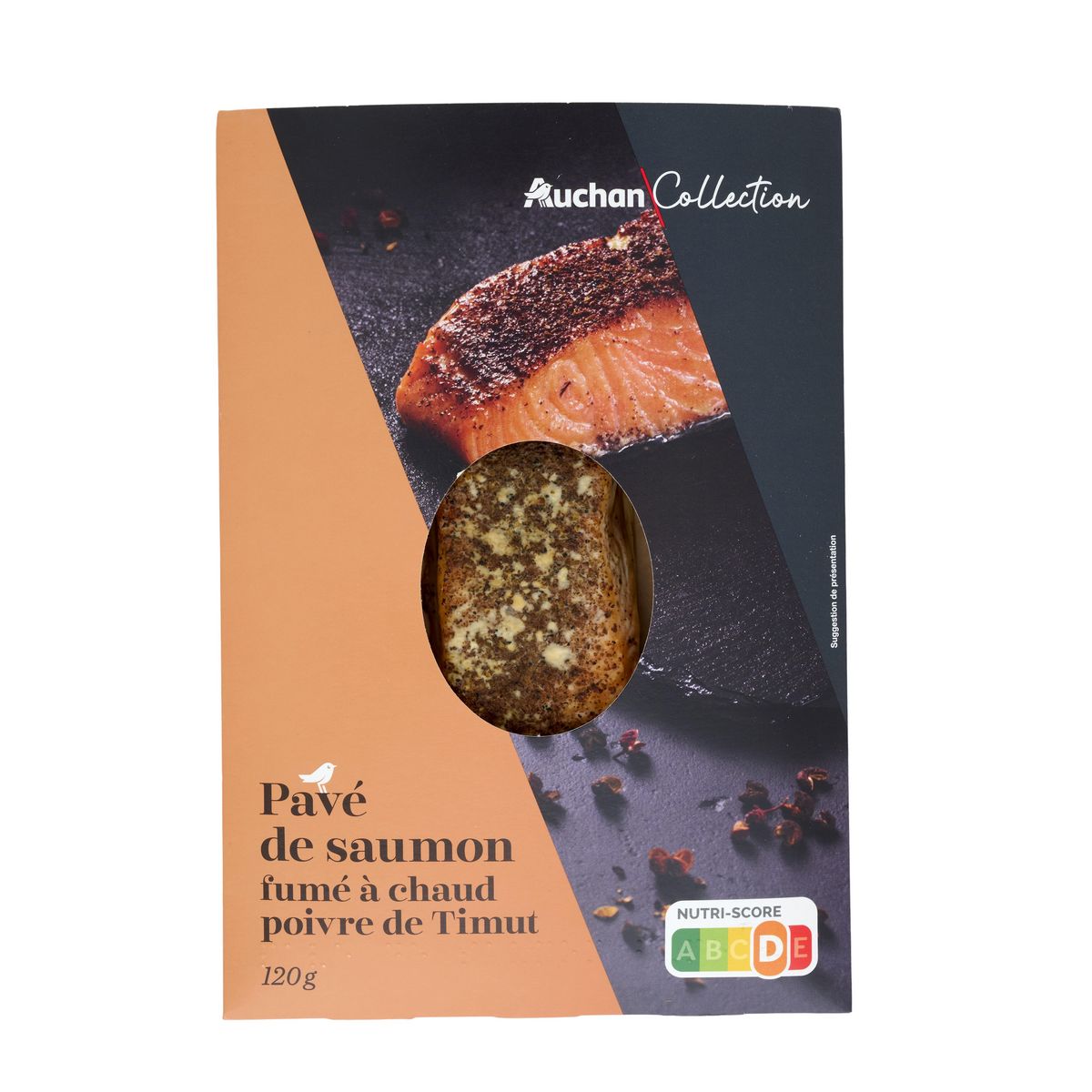 AUCHAN COLLECTION Pavé de saumon fumé à chaud poivre de Timut 120g