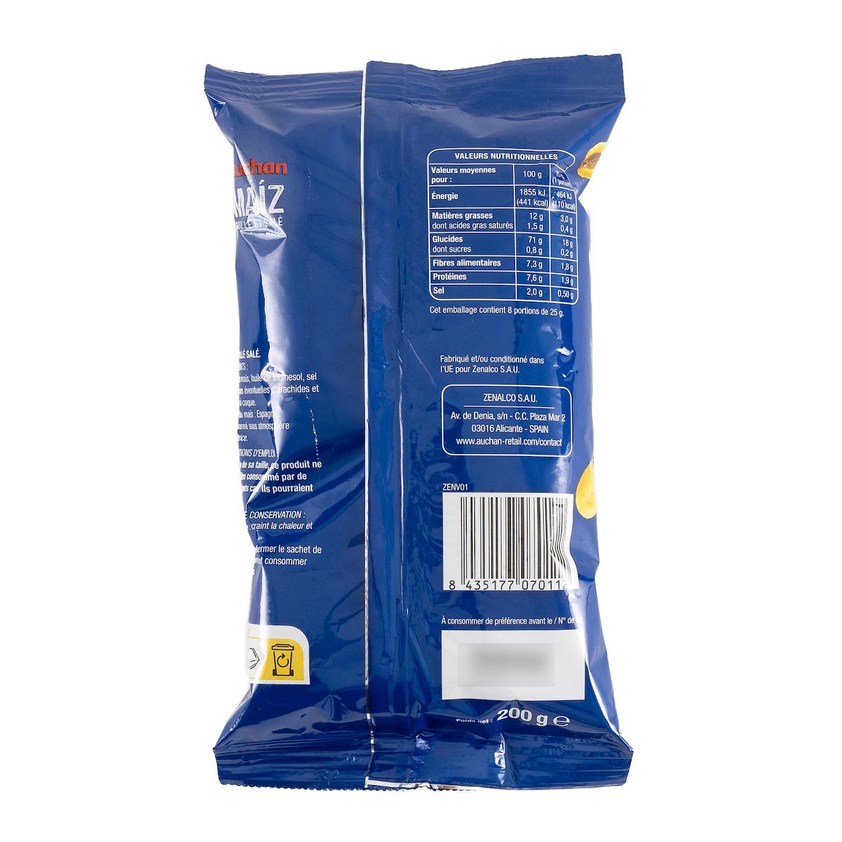 AUCHAN Maïs grillé et salé 200g