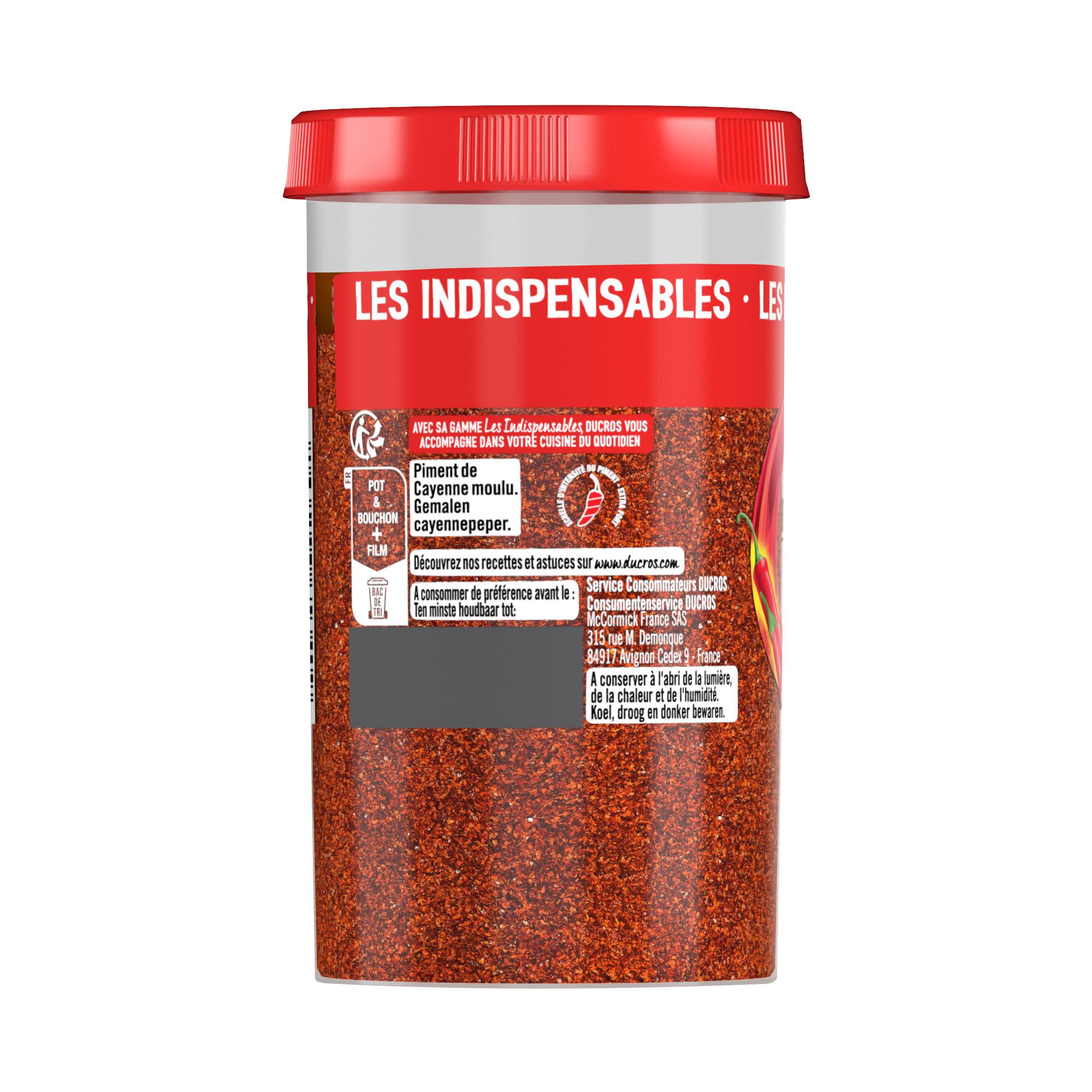 Voir la diapositive 3 : DUCROS Piment de cayenne moulu extra fort 90g
