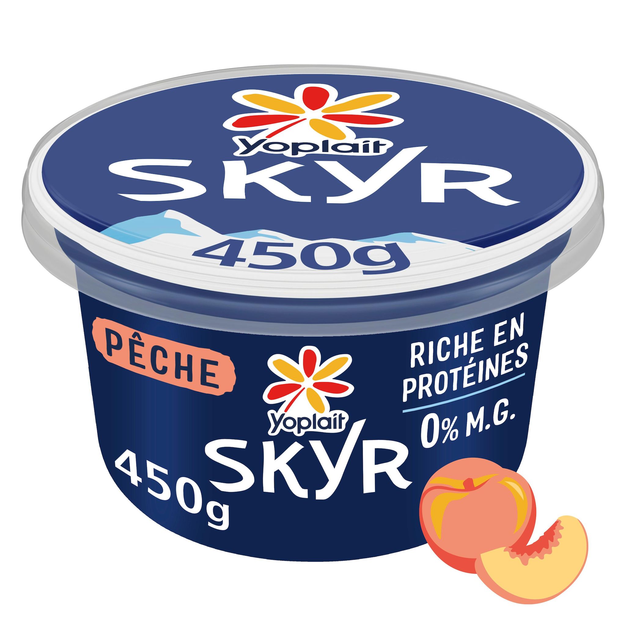 YOPLAIT Skyr brassé aromatisée pêche 450g