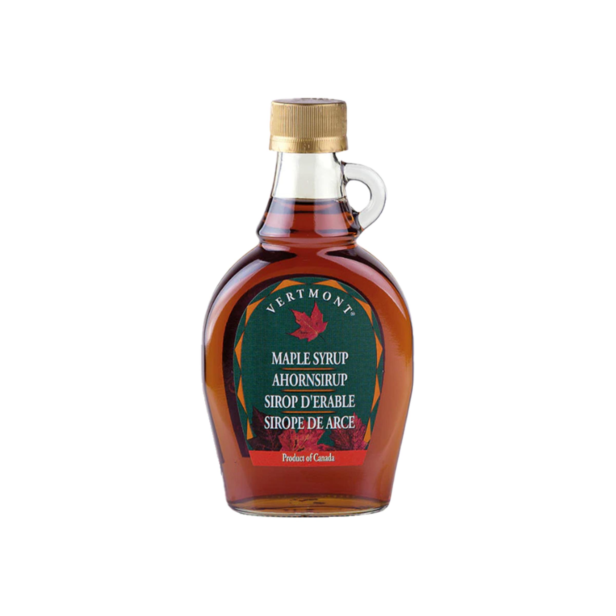 VERTMONT Sirop d'érable canadien pur bouteille en verre pratique 6x250g
