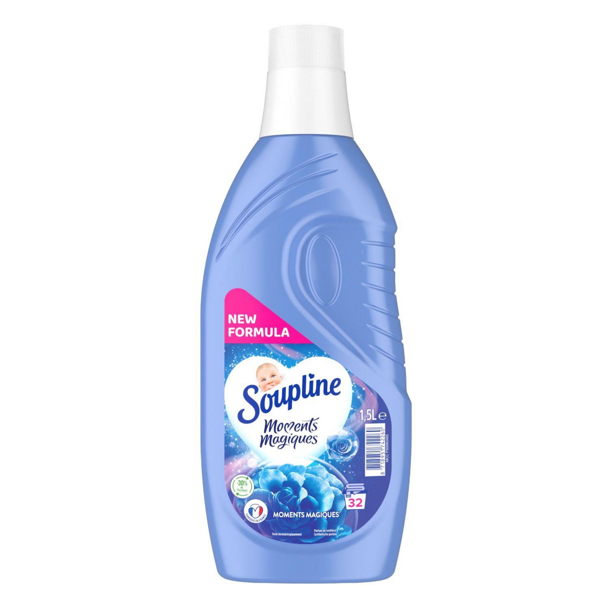 SOUPLINE Assouplissant liquide moments magiques 32 lavages 1470ml