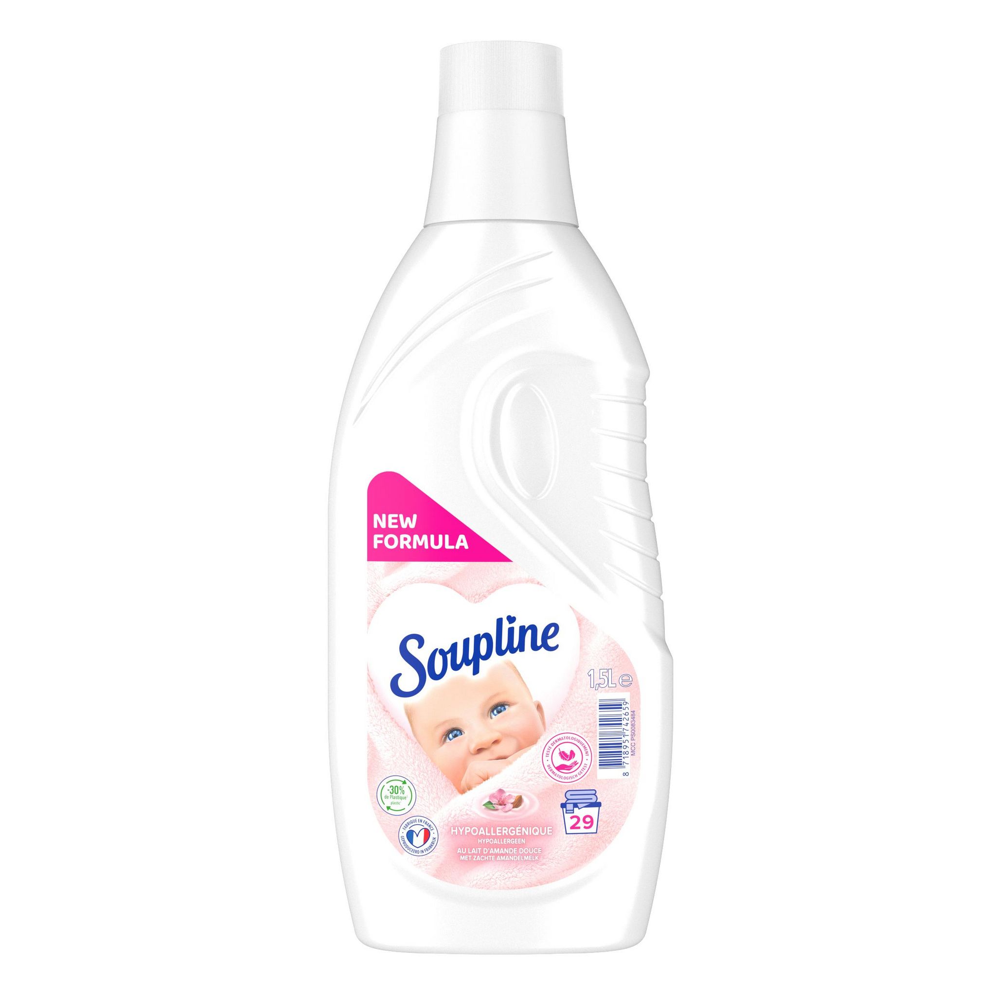 SOUPLINE Assouplissant liquide hypoallergénique 29 lavages 1500ml