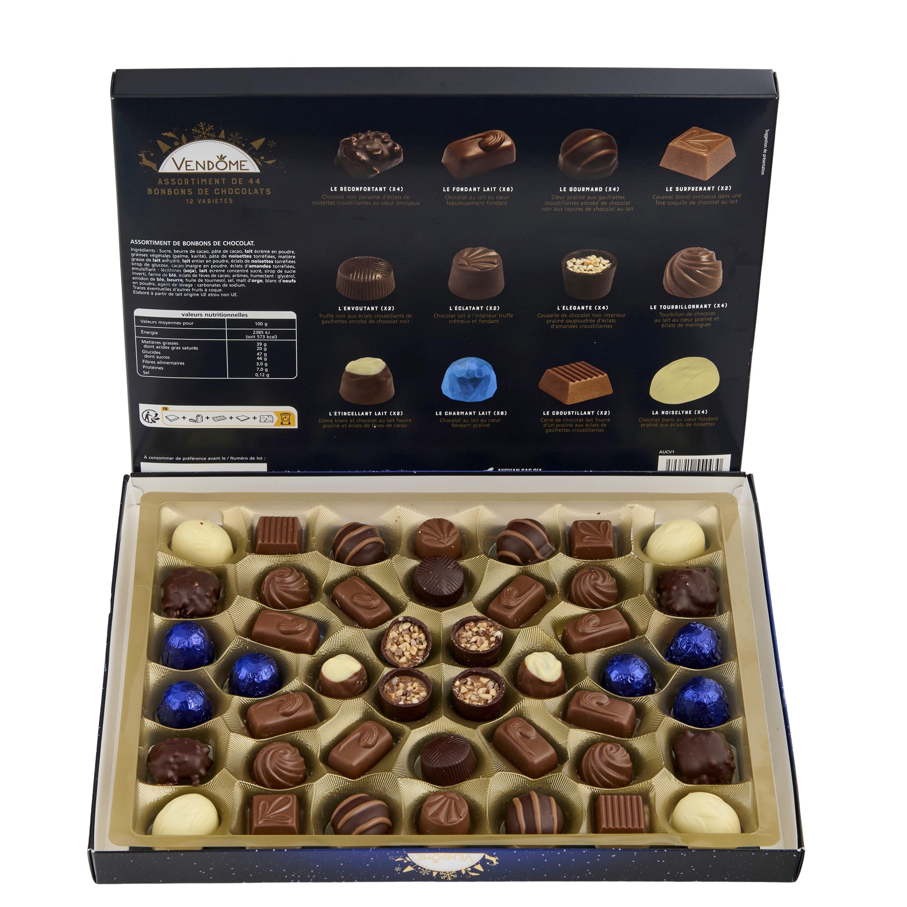 Voir la diapositive 3 : VENDOME Assortiment de chocolats au lait en boîte 463g