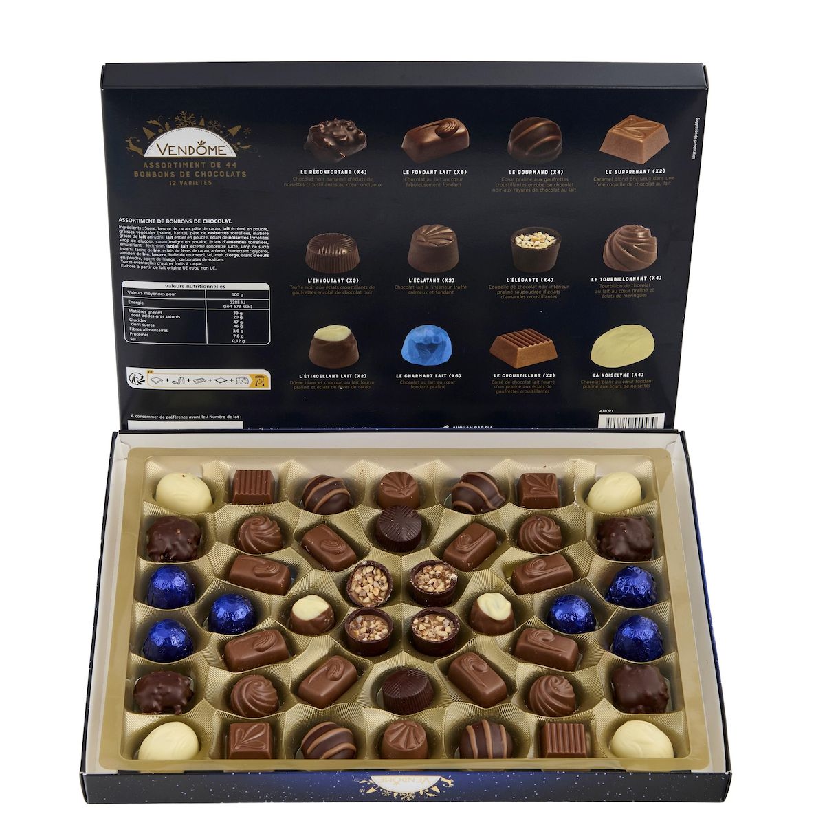 VENDOME Assortiment de chocolats au lait en boîte 463g