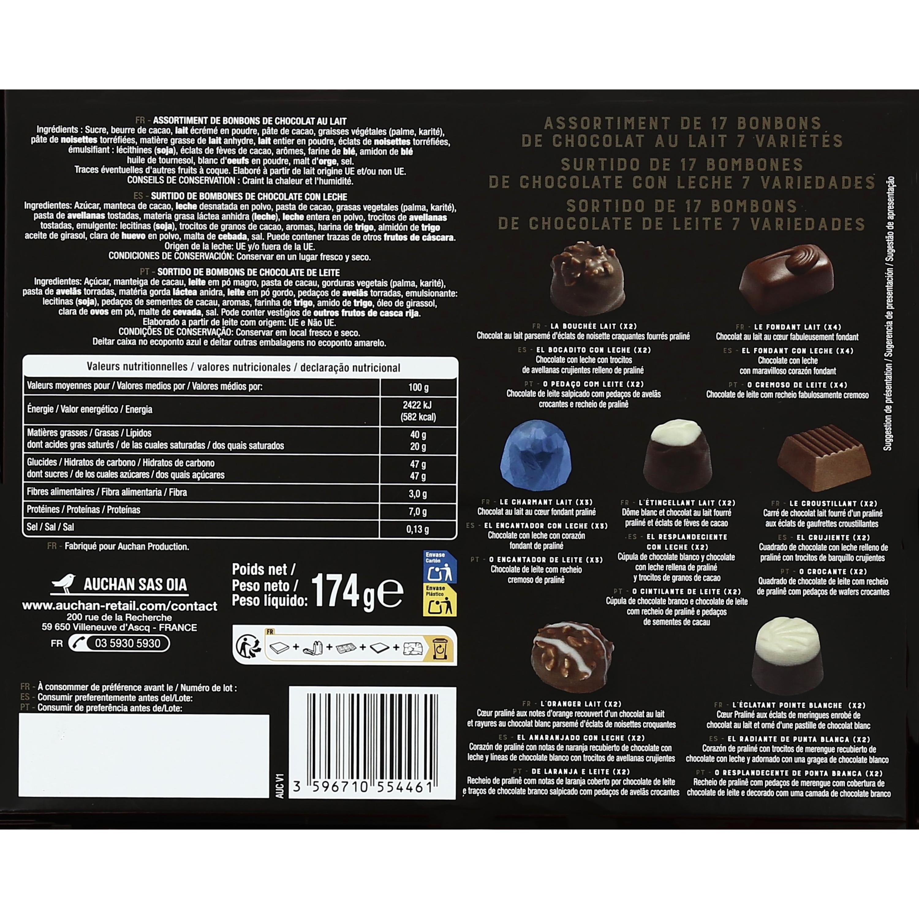 Voir la diapositive 2 : VENDOME Place assortiment de chocolats au lait et chocolat noir en boite 174g