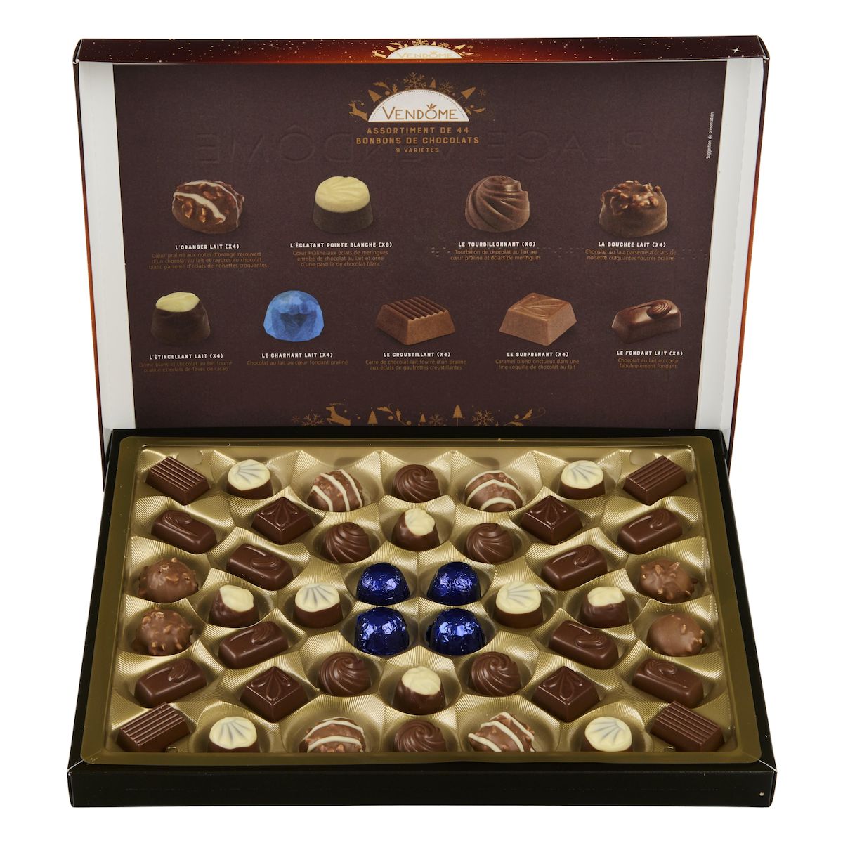 VENDOME Assortiment de chocolats au lait en boîte 452g
