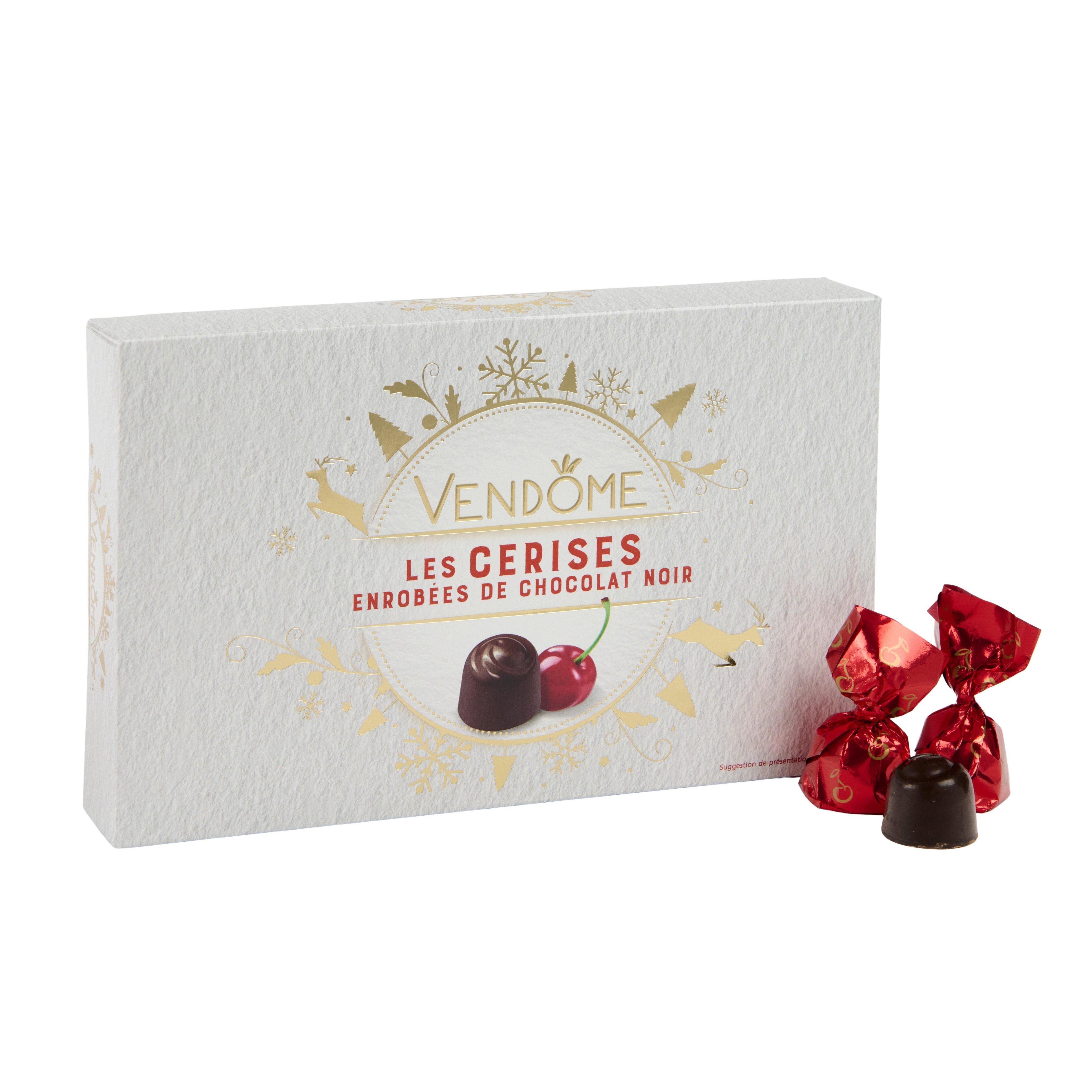 Voir la diapositive 2 : VENDOME Bonbon de chocolat noir fourré cerise à la liqueur 225g
