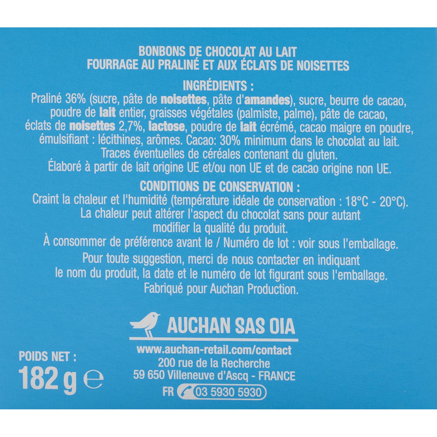 Voir la diapositive 2 : VENDOME Assortiment de chocolats en forme d'escargots au chocolat au lait praliné 182g