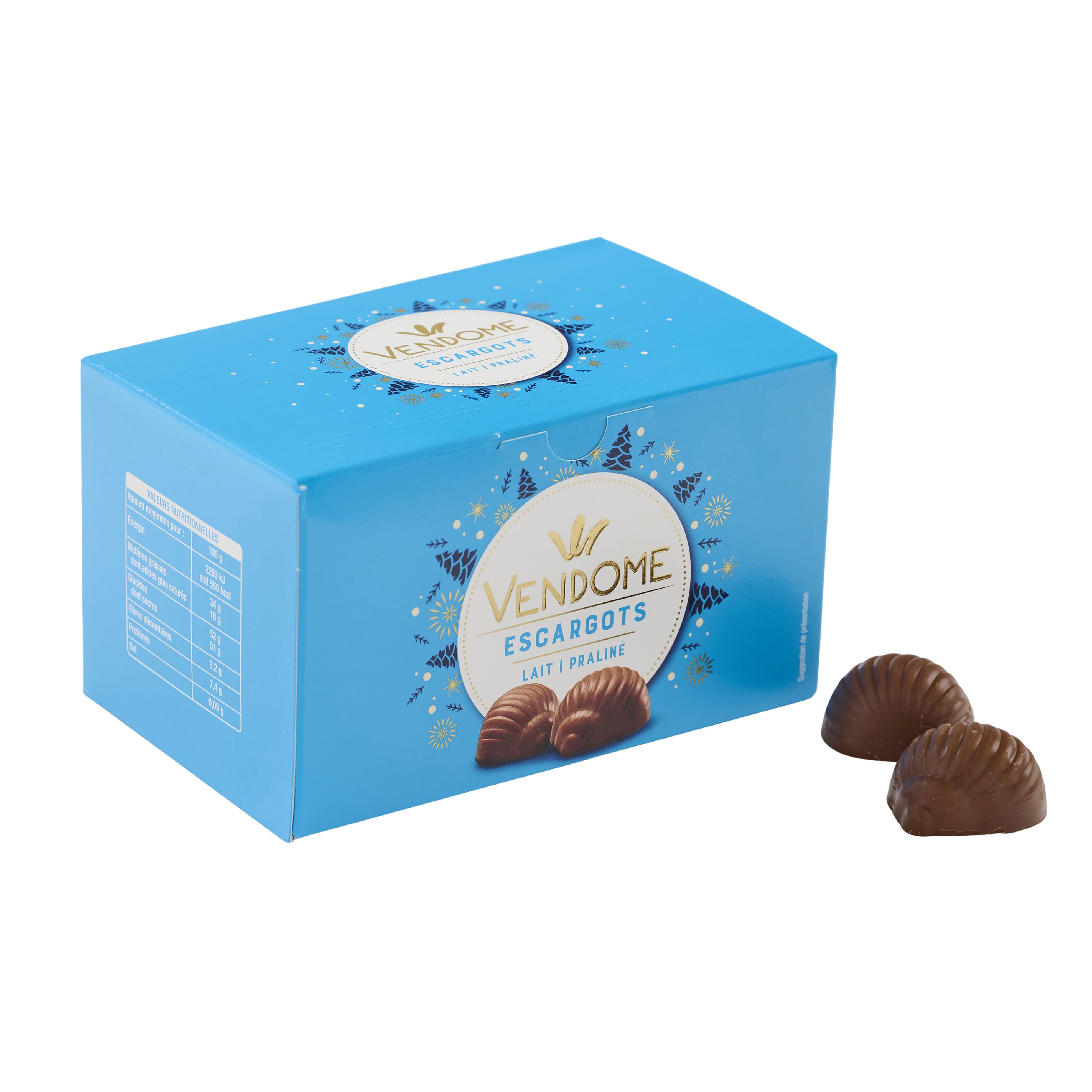 Voir la diapositive 5 : VENDOME Assortiment de chocolats en forme d'escargots au chocolat au lait praliné 182g