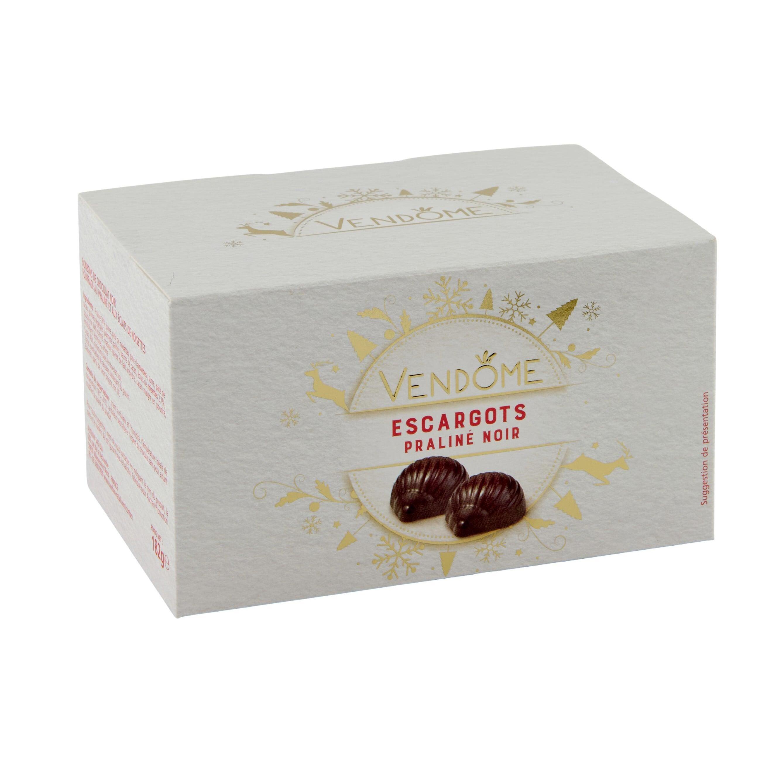 Voir la diapositive 5 : VENDOME Assortiment de chocolats ballotin escargots de chocolat noir intense 182g