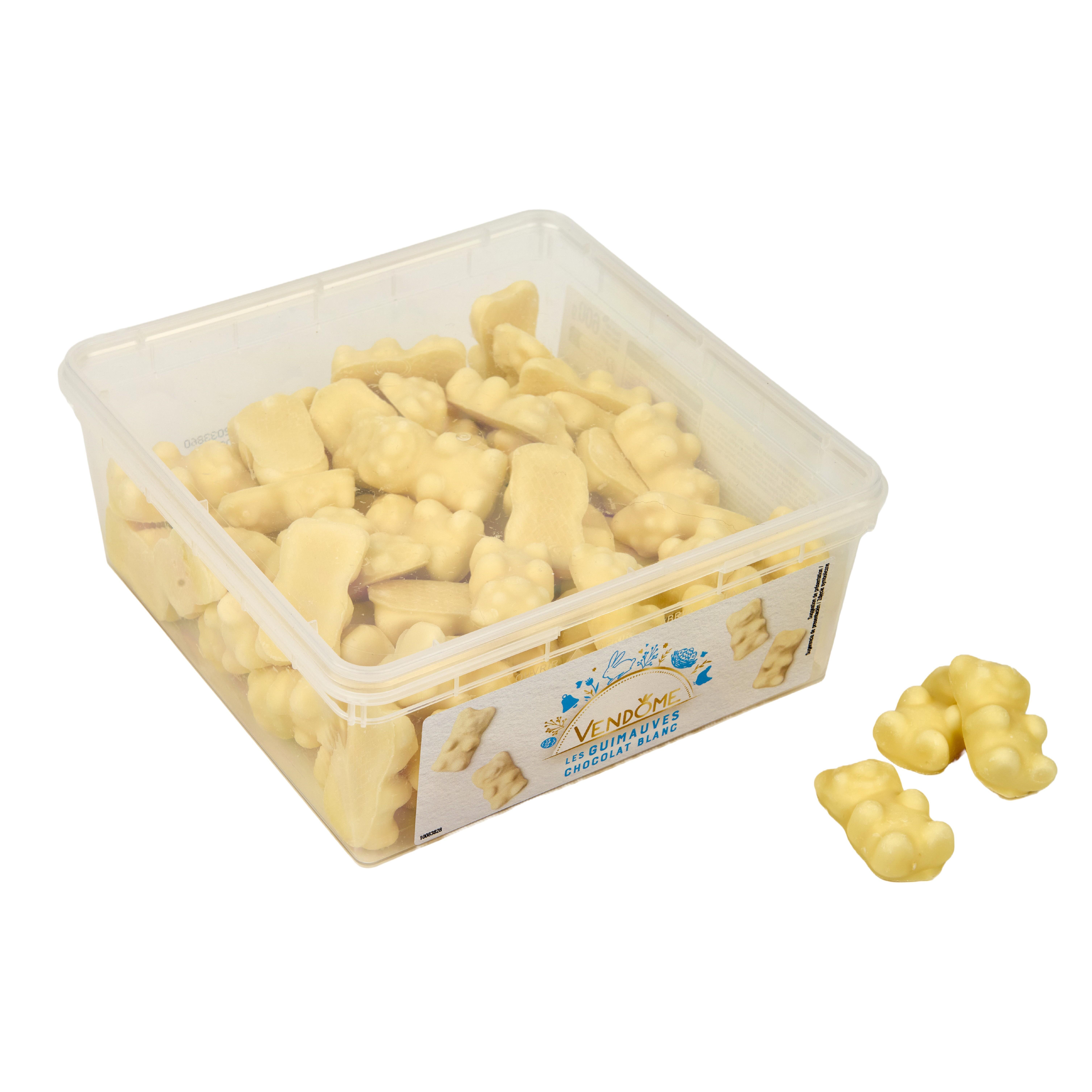 Voir la diapositive 2 : VENDOME Bonbons guimauves enrobées de chocolat blanc 600g