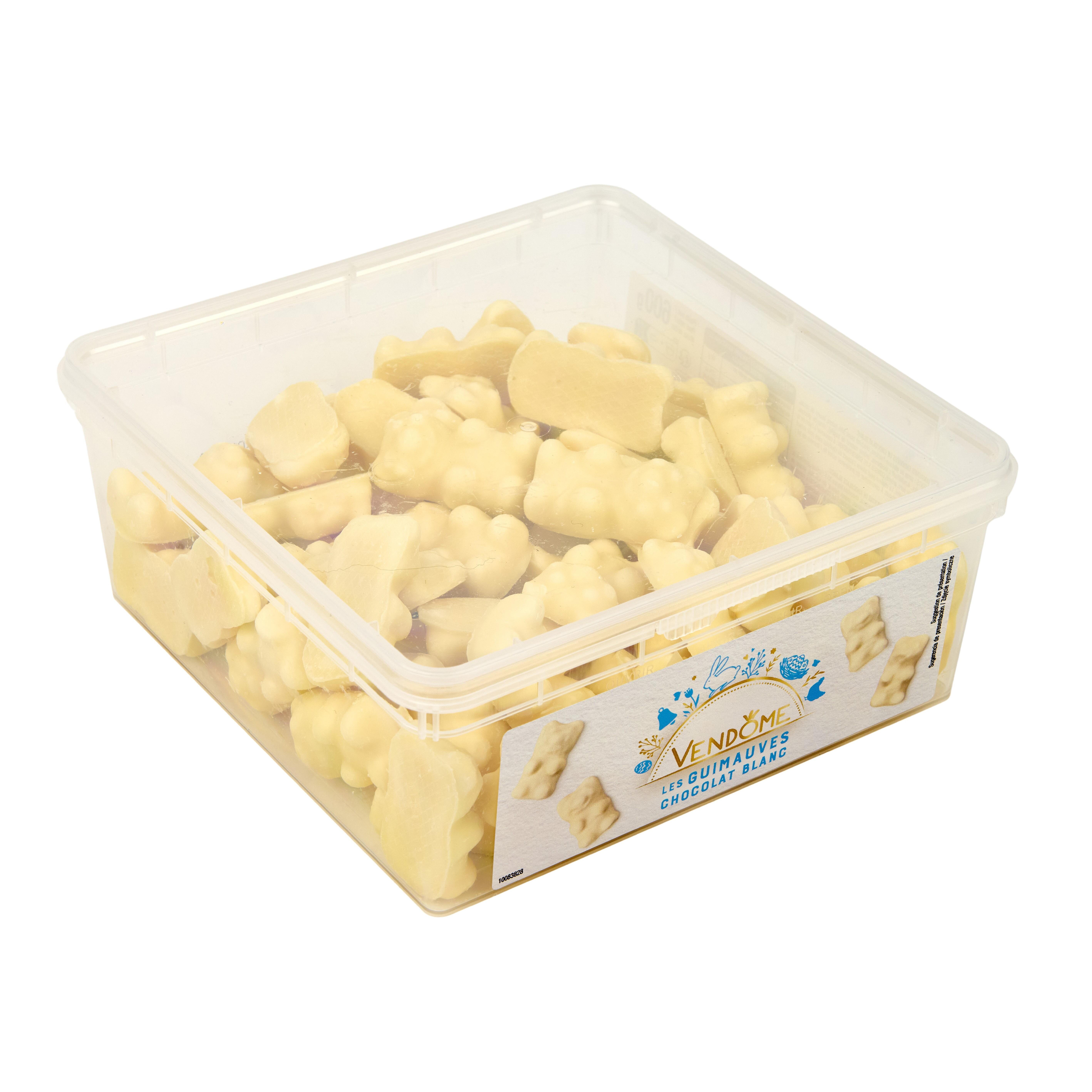 Voir la diapositive 3 : VENDOME Bonbons guimauves enrobées de chocolat blanc 600g