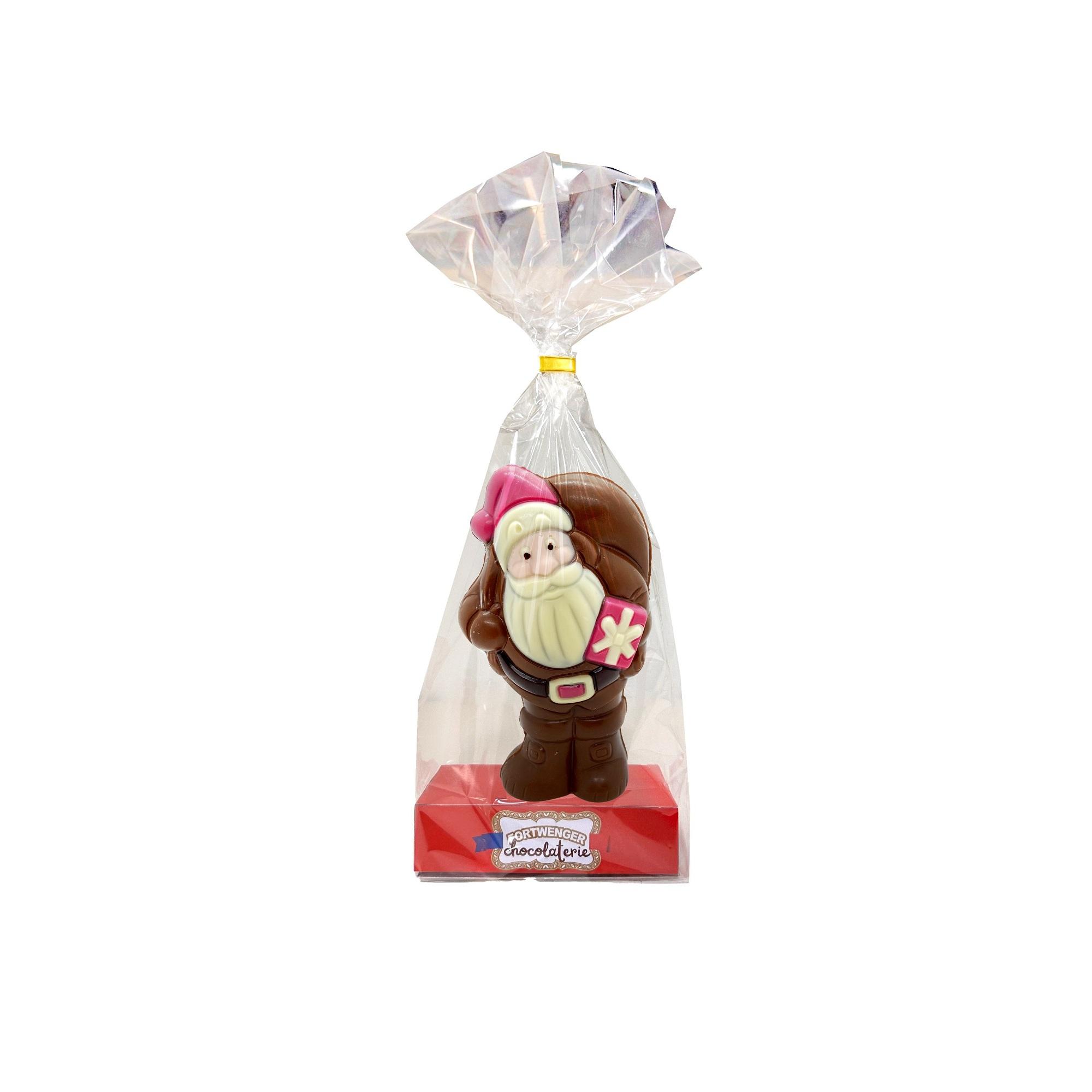 FORTWENGER Père Noël en chocolat au lait avec sa hotte 150g