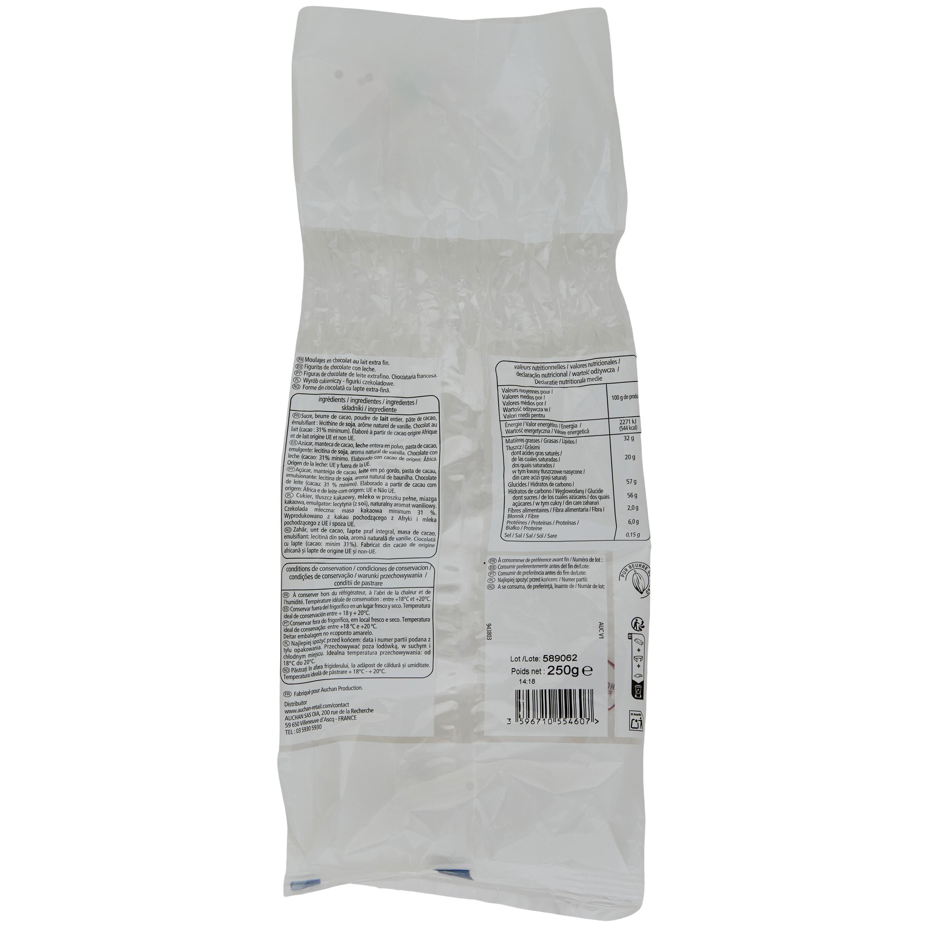 Voir la diapositive 2 : VENDOME Boules de noel en chocolat au lait en sachet alu 250g