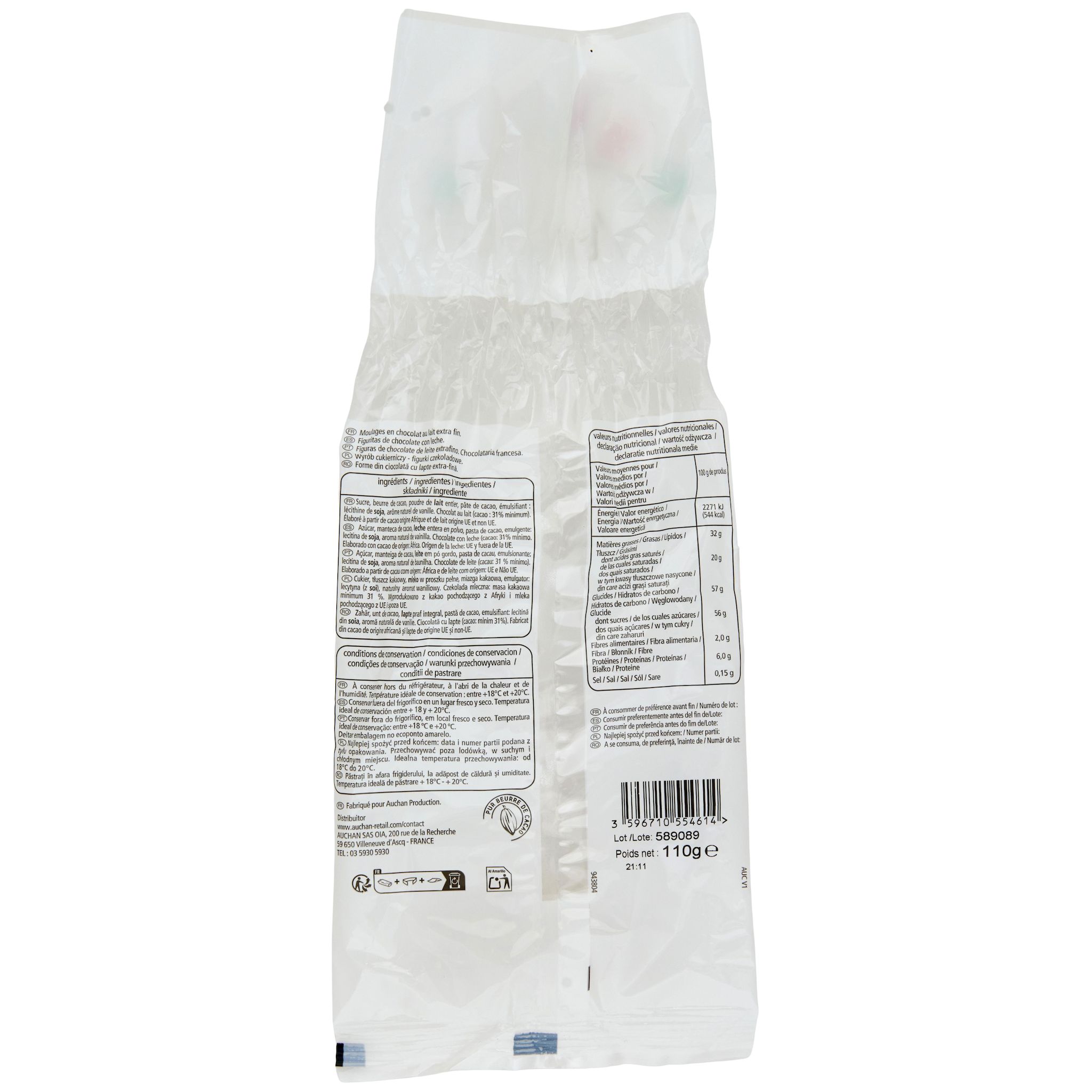 Voir la diapositive 2 : VENDOME Assortiment de père noël en chocolat au lait et boules chocolatées 60g+110g