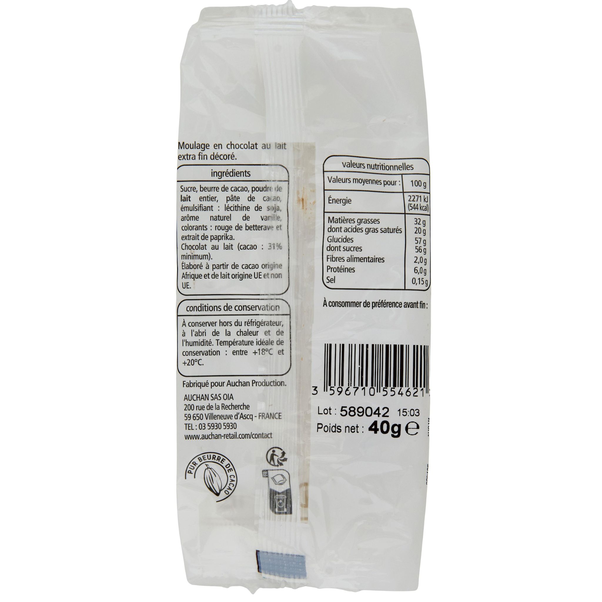 Voir la diapositive 4 : VENDOME Moulage en chocolat au lait en forme d'ourson 40g