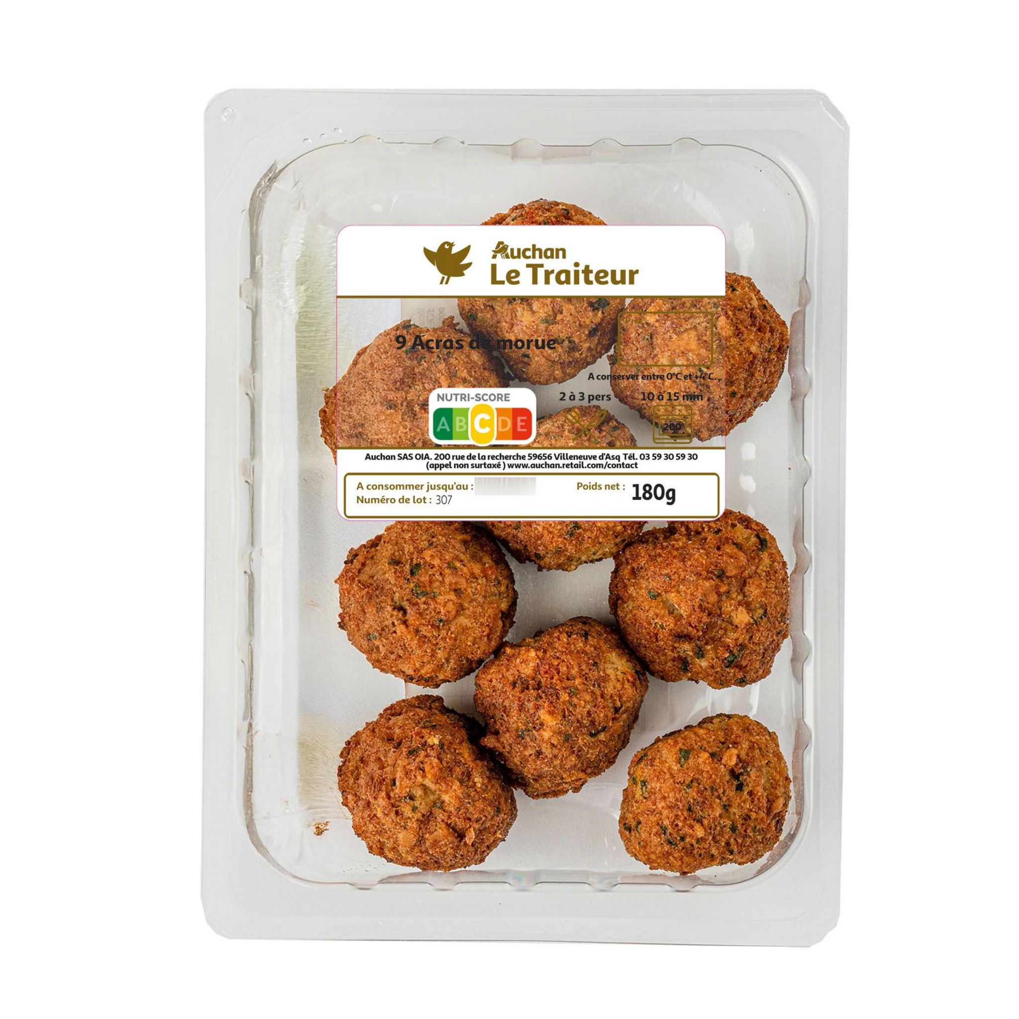 AUCHAN LE TRAITEUR Acras de morue 180g