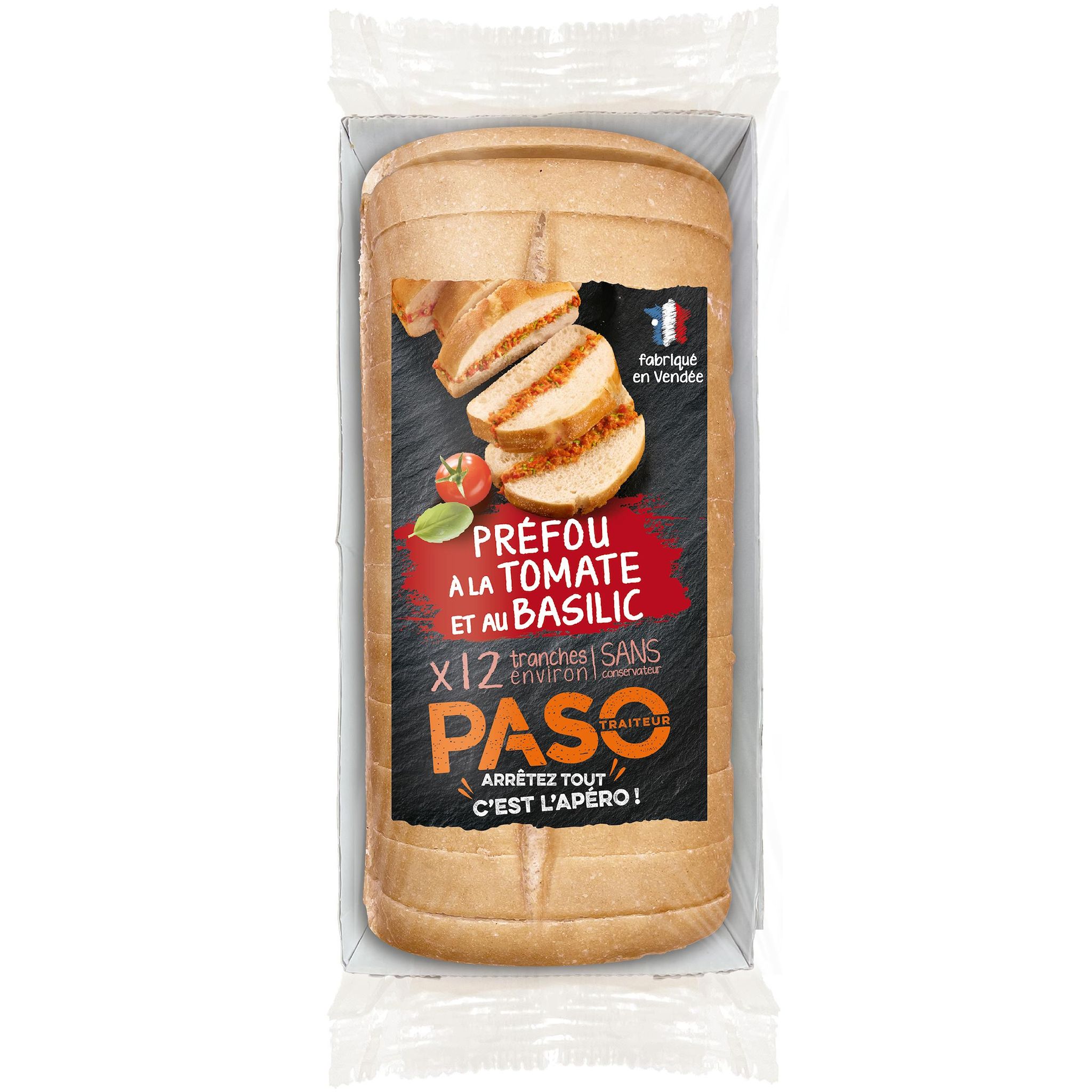 PASO Préfou à la tomate et au basilic 12 tranches 175g