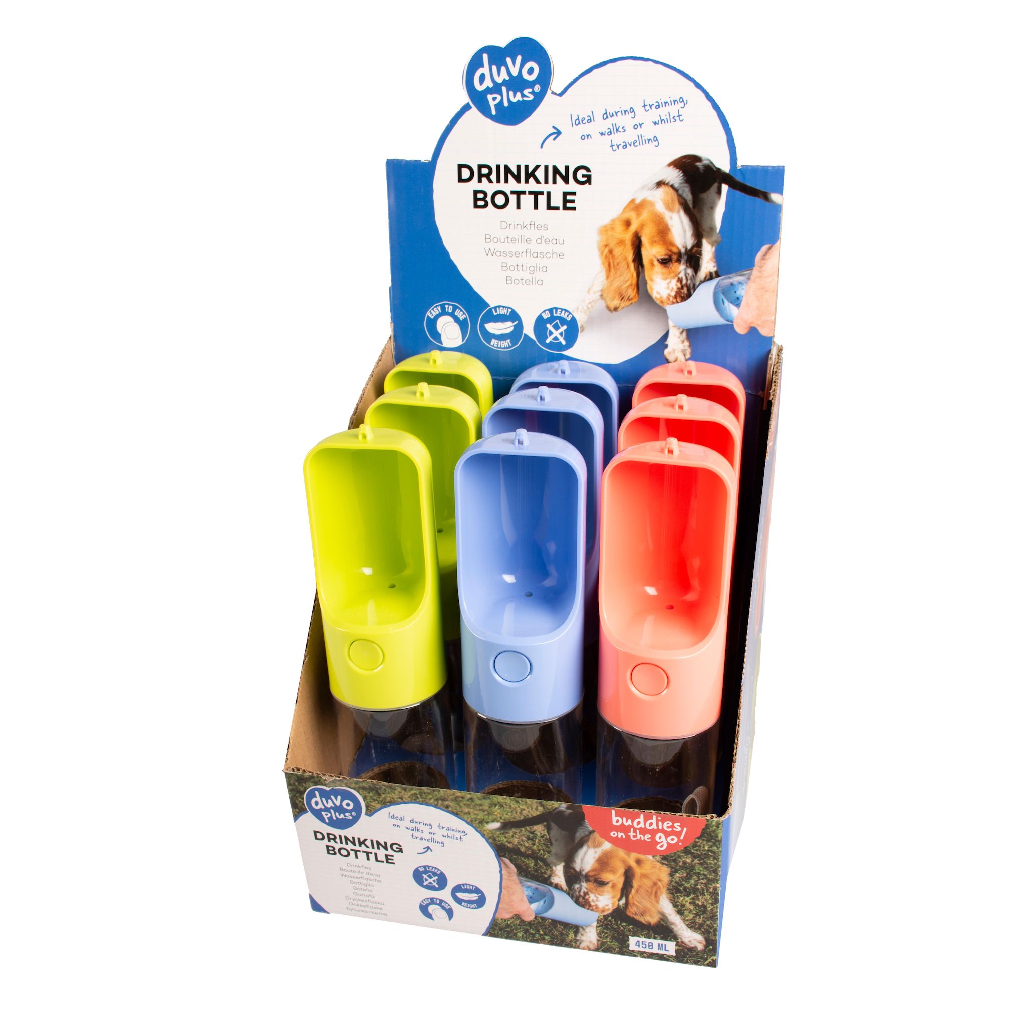 DUVOPLUS Bouteille d'eau de transport 300ml pour chien coloris aléatoire 1 pièce