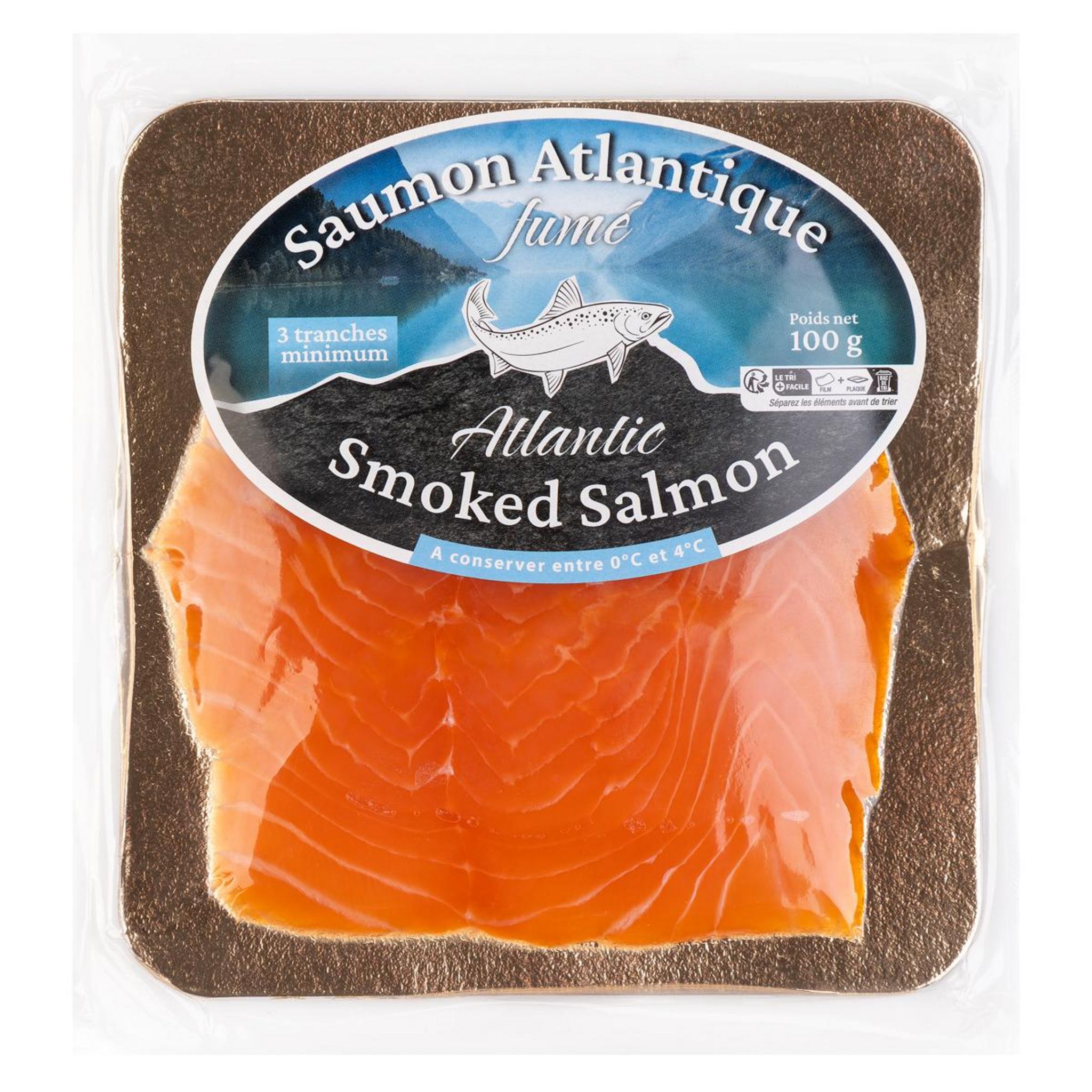 SUEMPOL Saumon fumé Atlantique 3 tranches 100g
