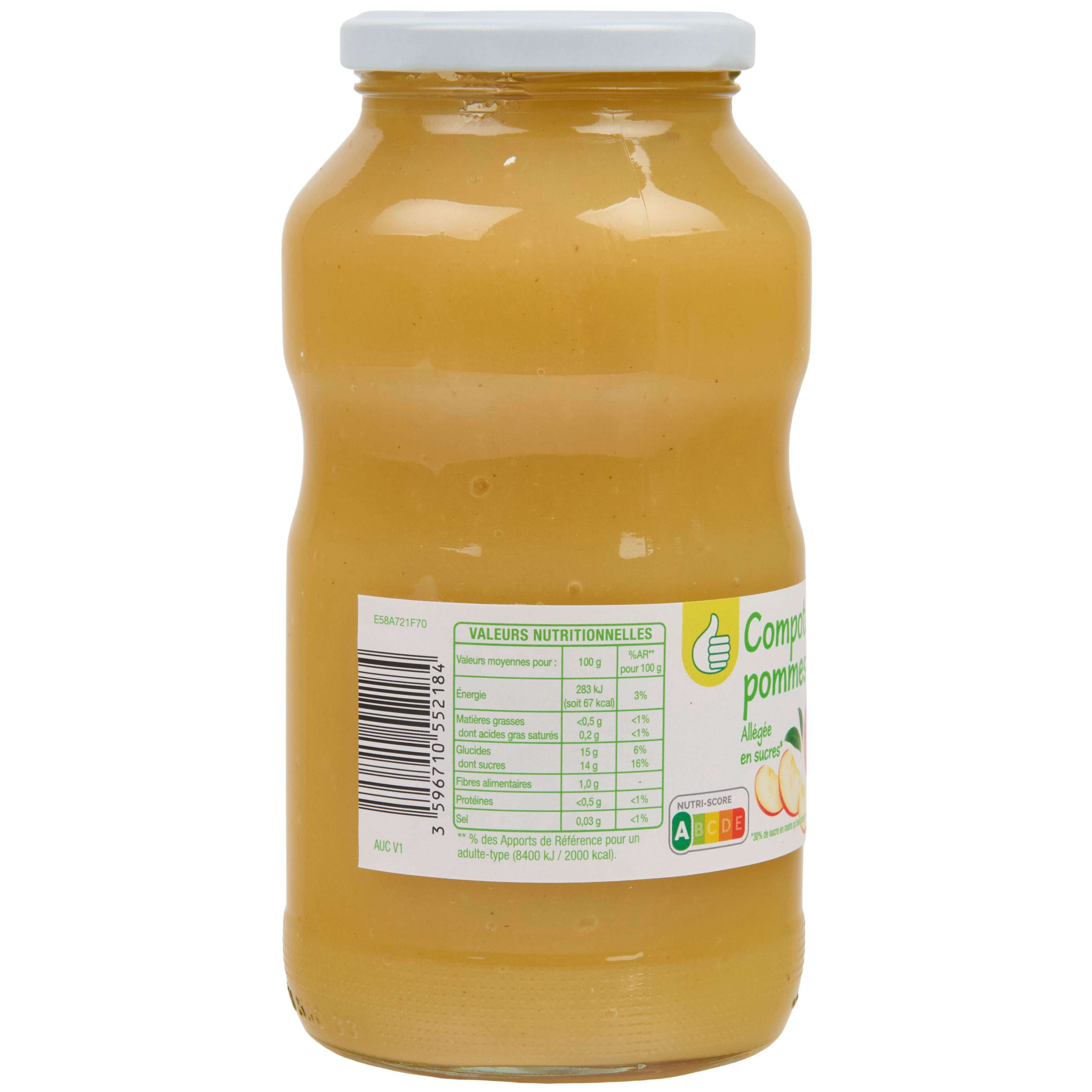 Voir la diapositive 3 : POUCE Compote pomme allégée en sucres en bocal 710g
