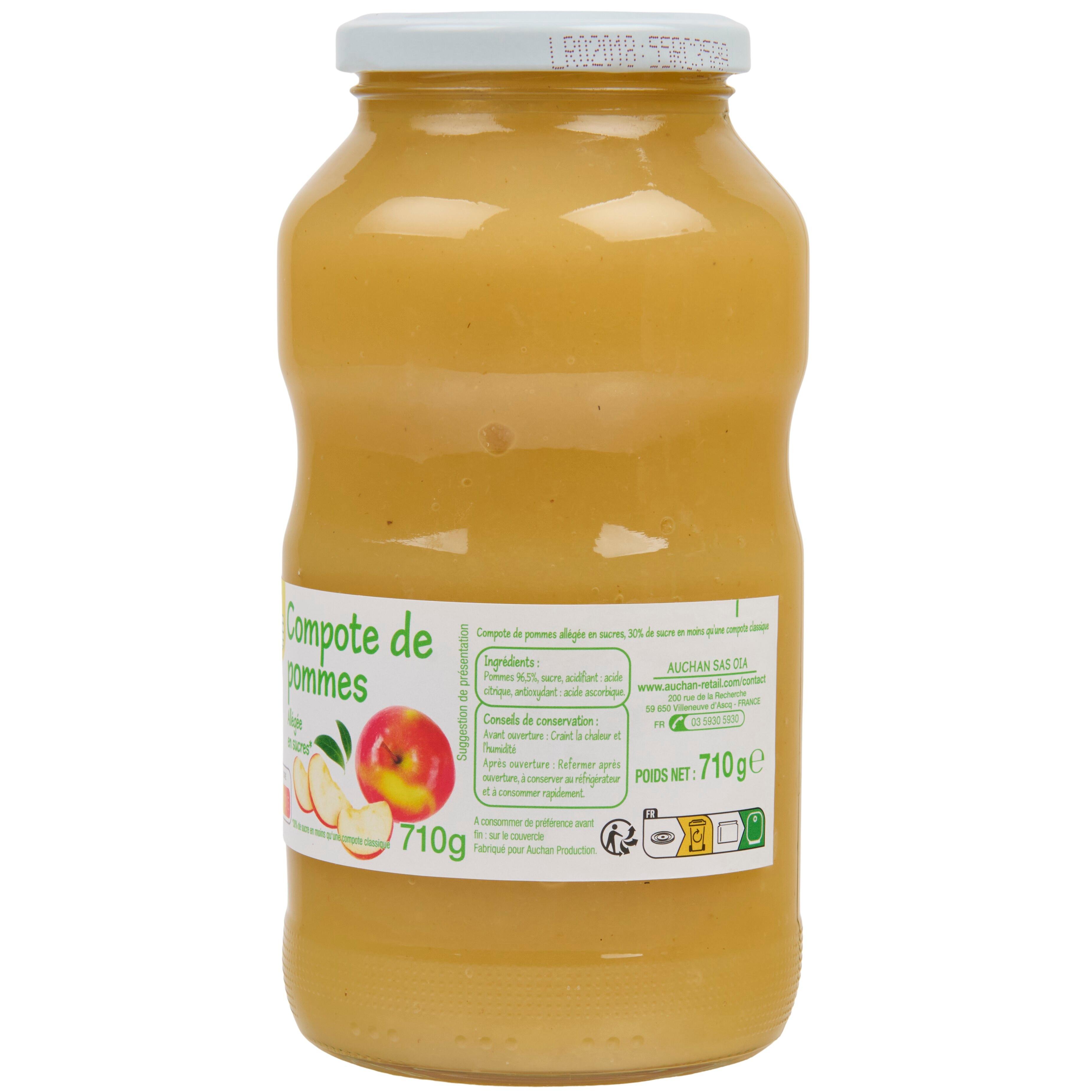 Voir la diapositive 4 : POUCE Compote pomme allégée en sucres en bocal 710g