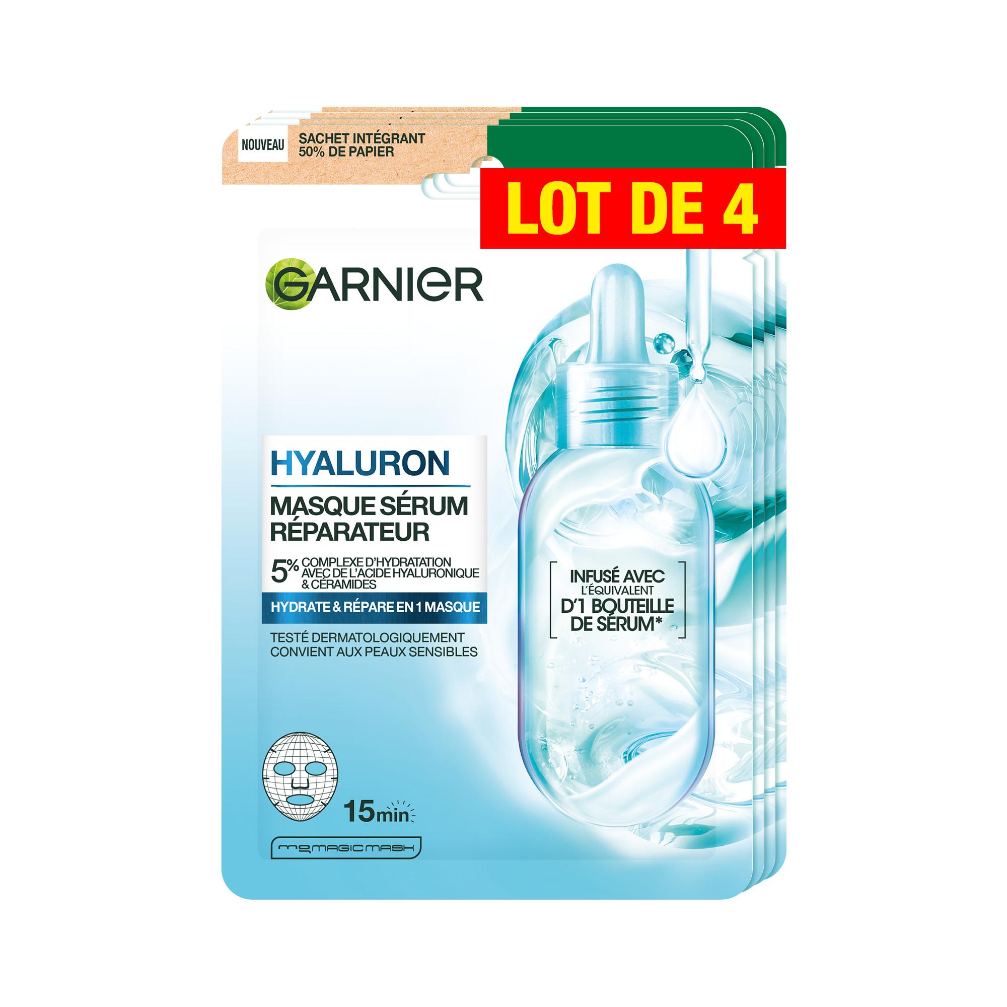 GARNIER Skinactive Masque tissu sérum réparateur 4 masques