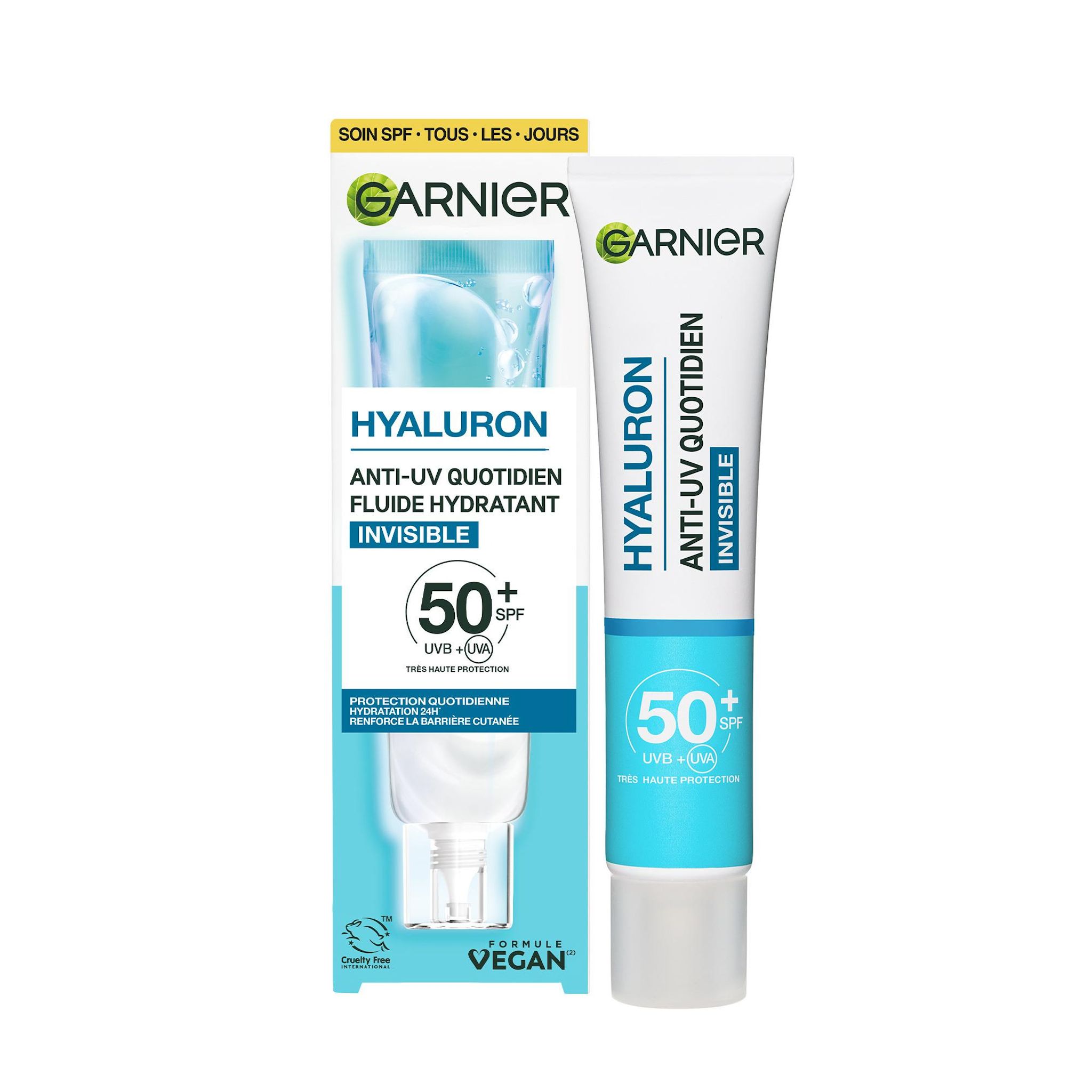 Voir la diapositive 3 : GARNIER Fluide hydratant invisible anti-uv quotidien SPF50+ à l'hyaluron 40ml
