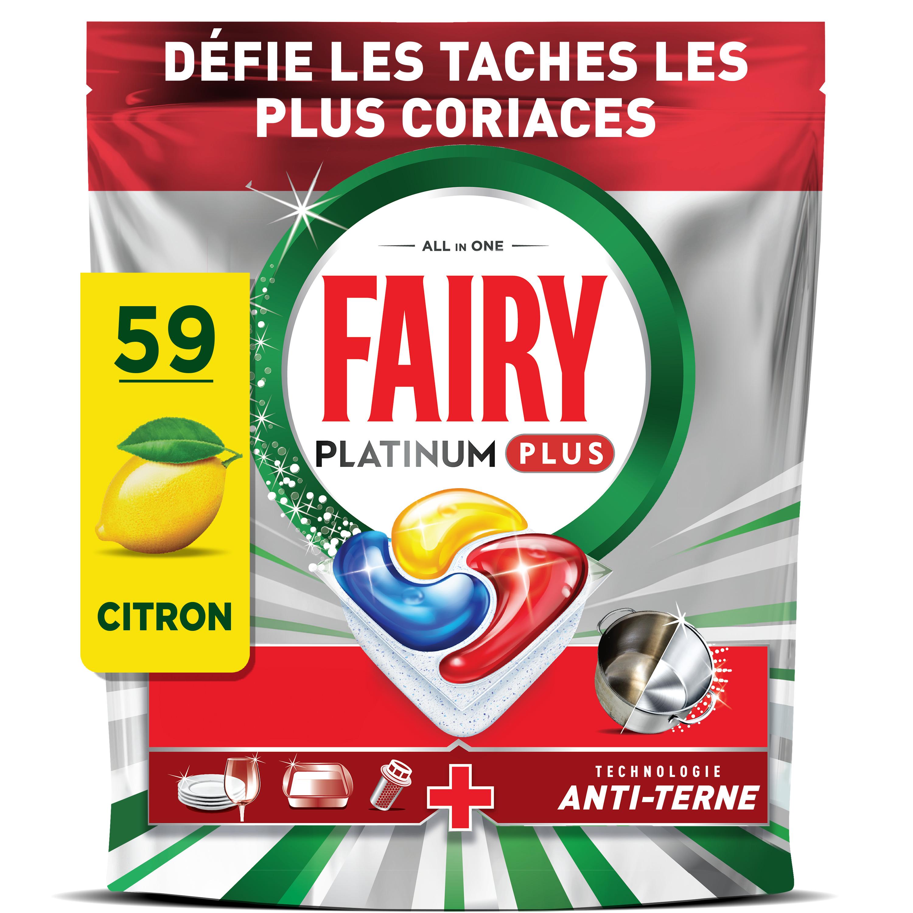 FAIRY Platinum Plus tablettes lave-vaisselle citron 59 lavages 915g