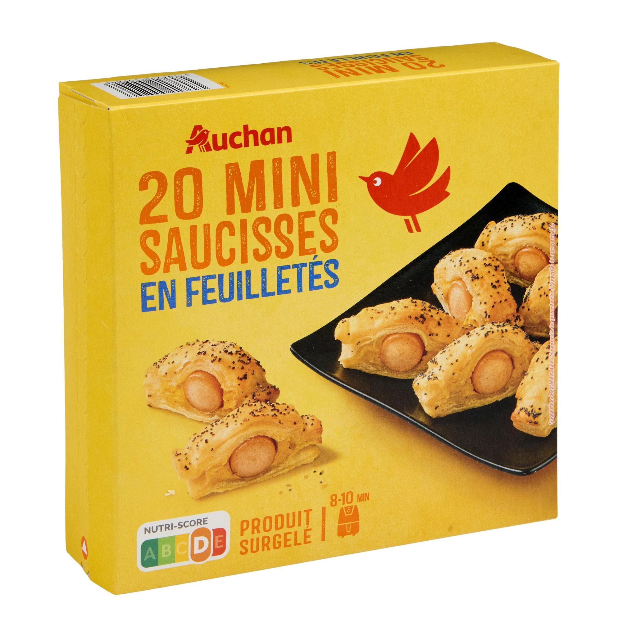 Voir la diapositive 3 : AUCHAN Mini saucisses en feuilletés au pavot 20 pièces 350g