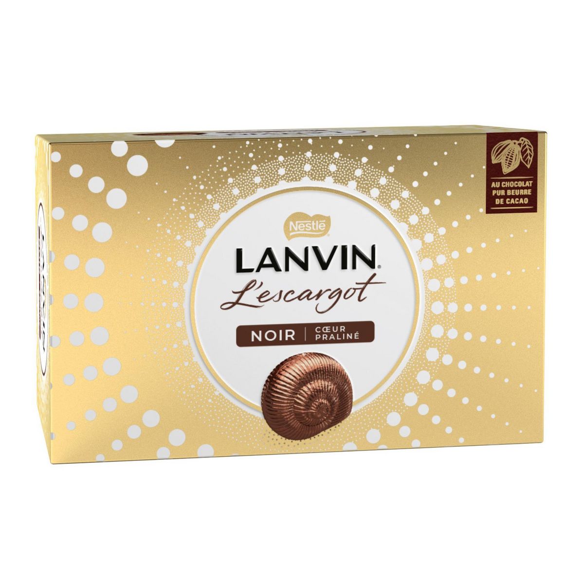 LANVIN Nestlé l'Escargot de chocolat noir fourrés au praliné 164g