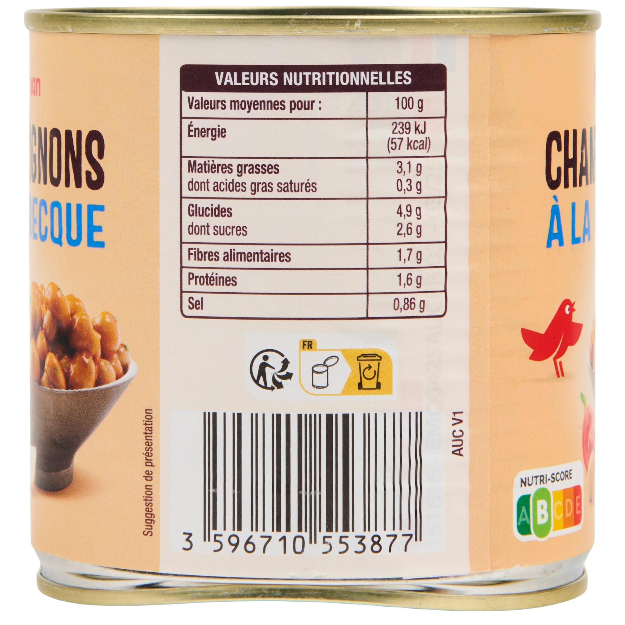 Voir la diapositive 2 : AUCHAN Champignons à la grecque 400g