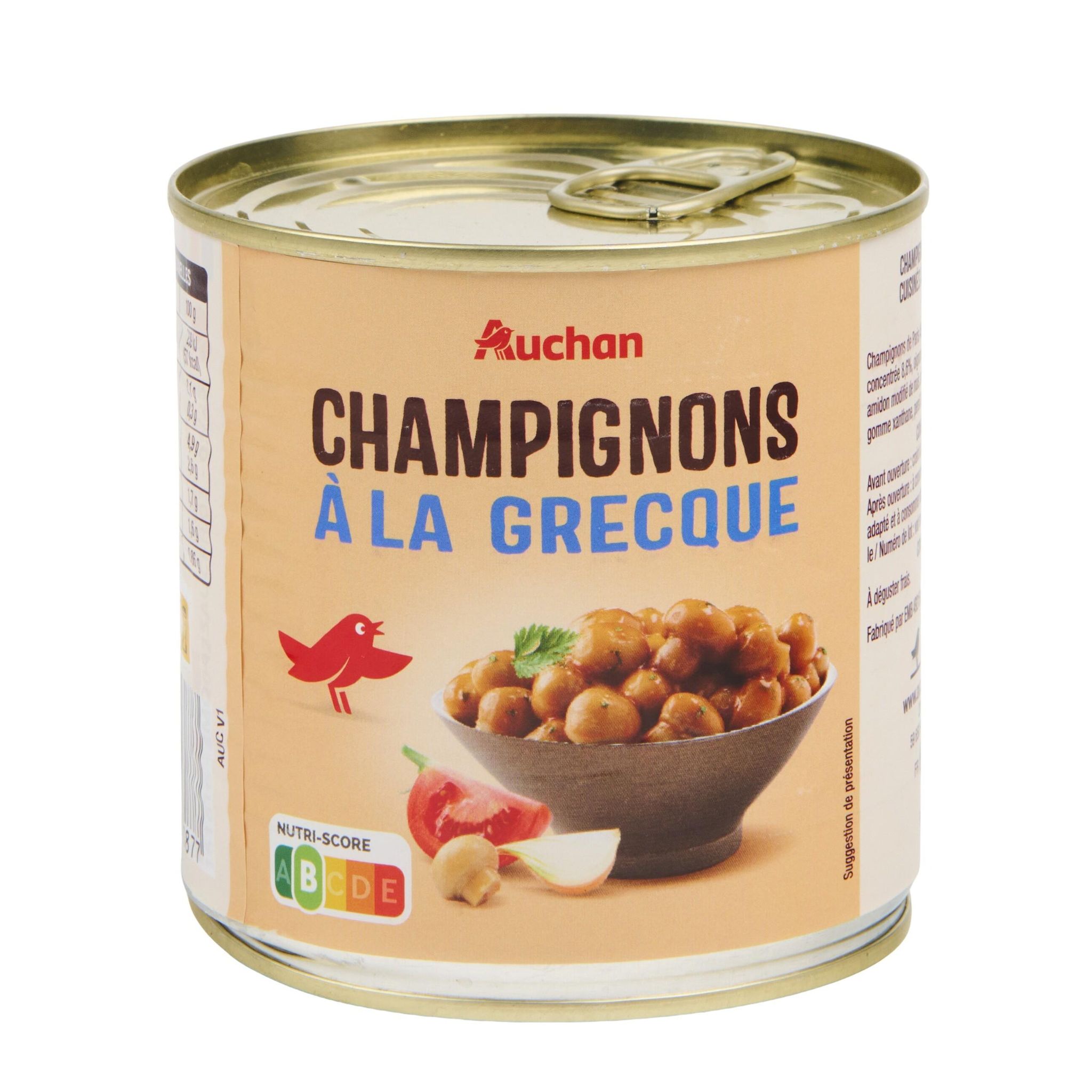 Voir la diapositive 3 : AUCHAN Champignons à la grecque 400g