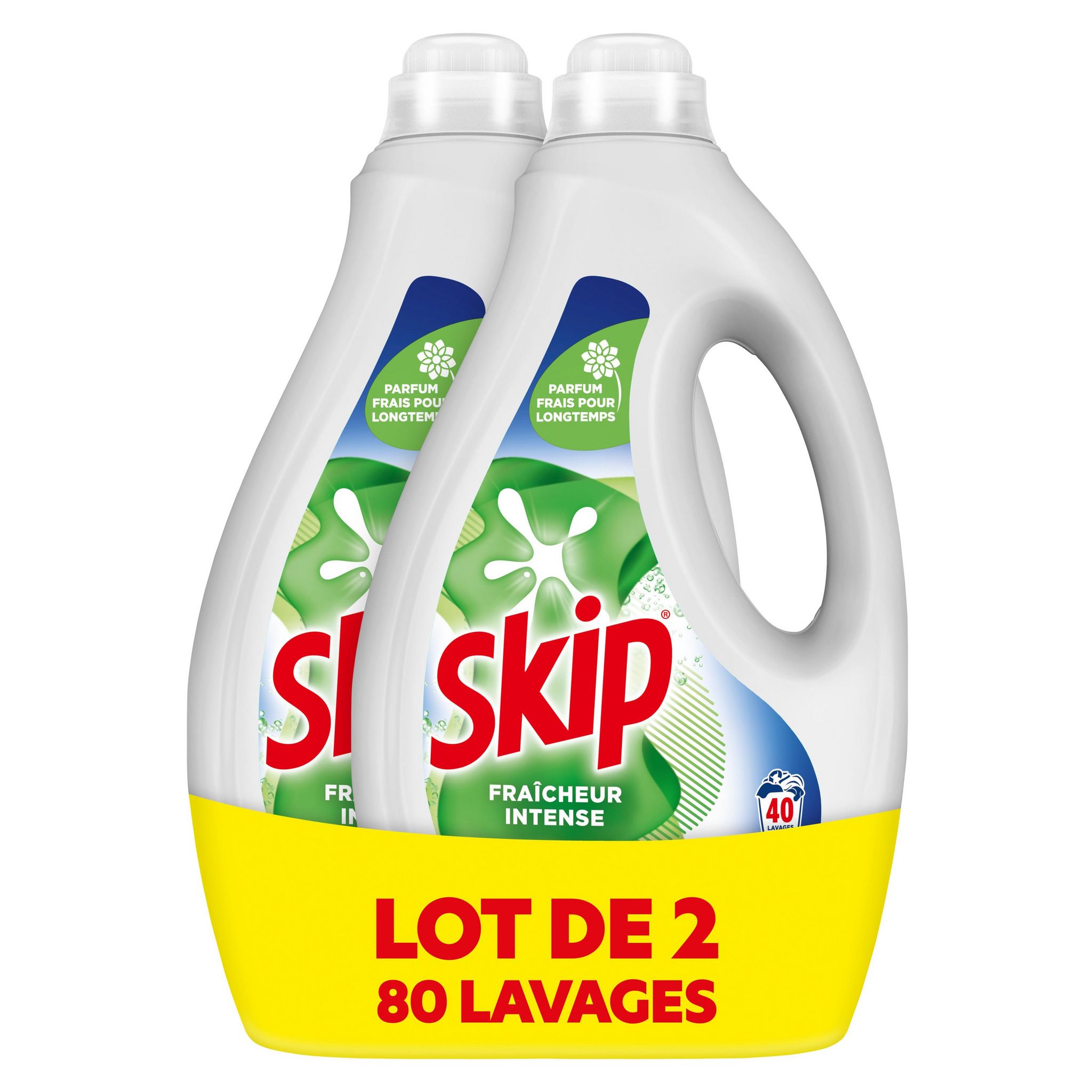 SKIP Lessive liquide fraîcheur intense 80 lavages 2x1,68l
