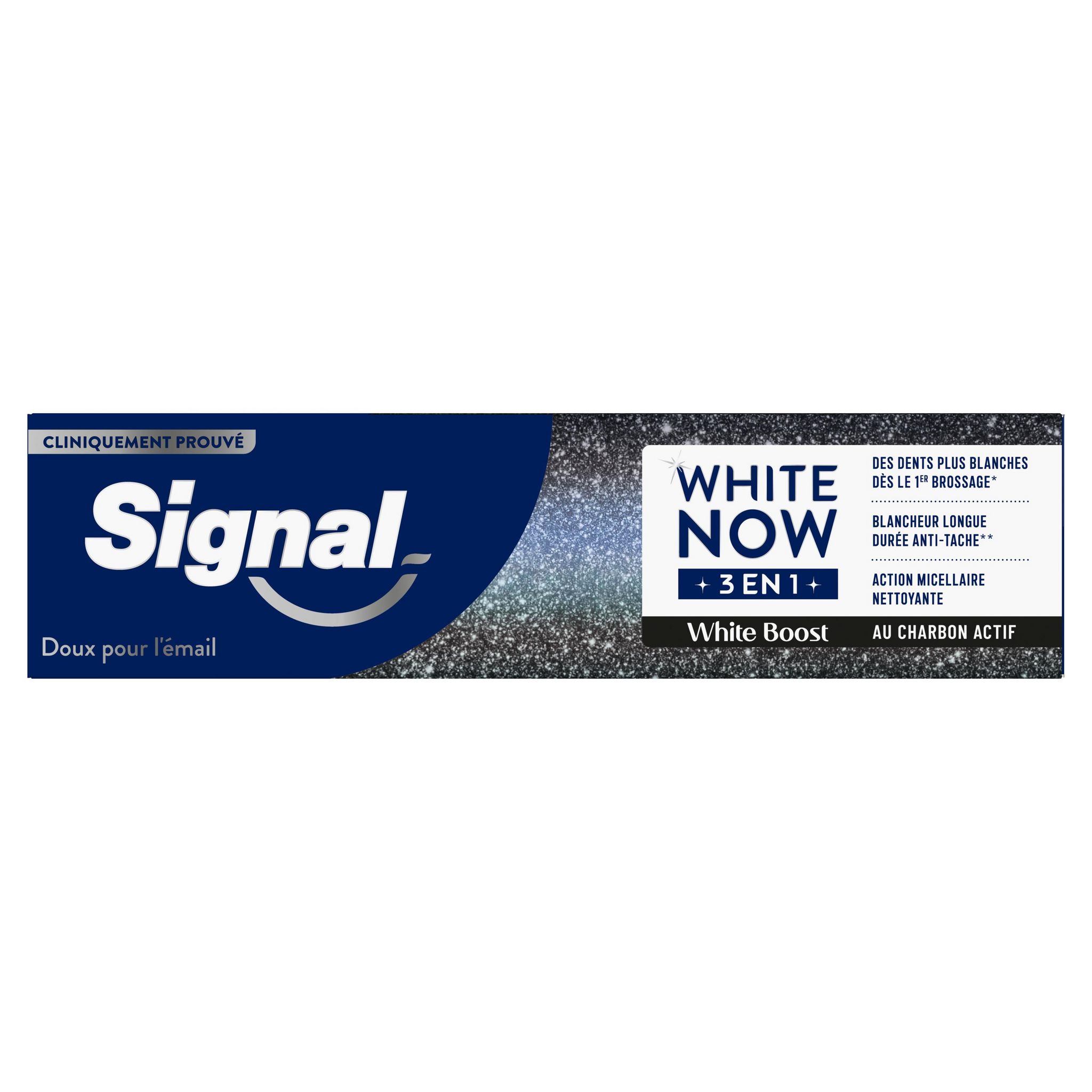 SIGNAL Dentifrice white now white boost 3en1 au charbon actif 75ml