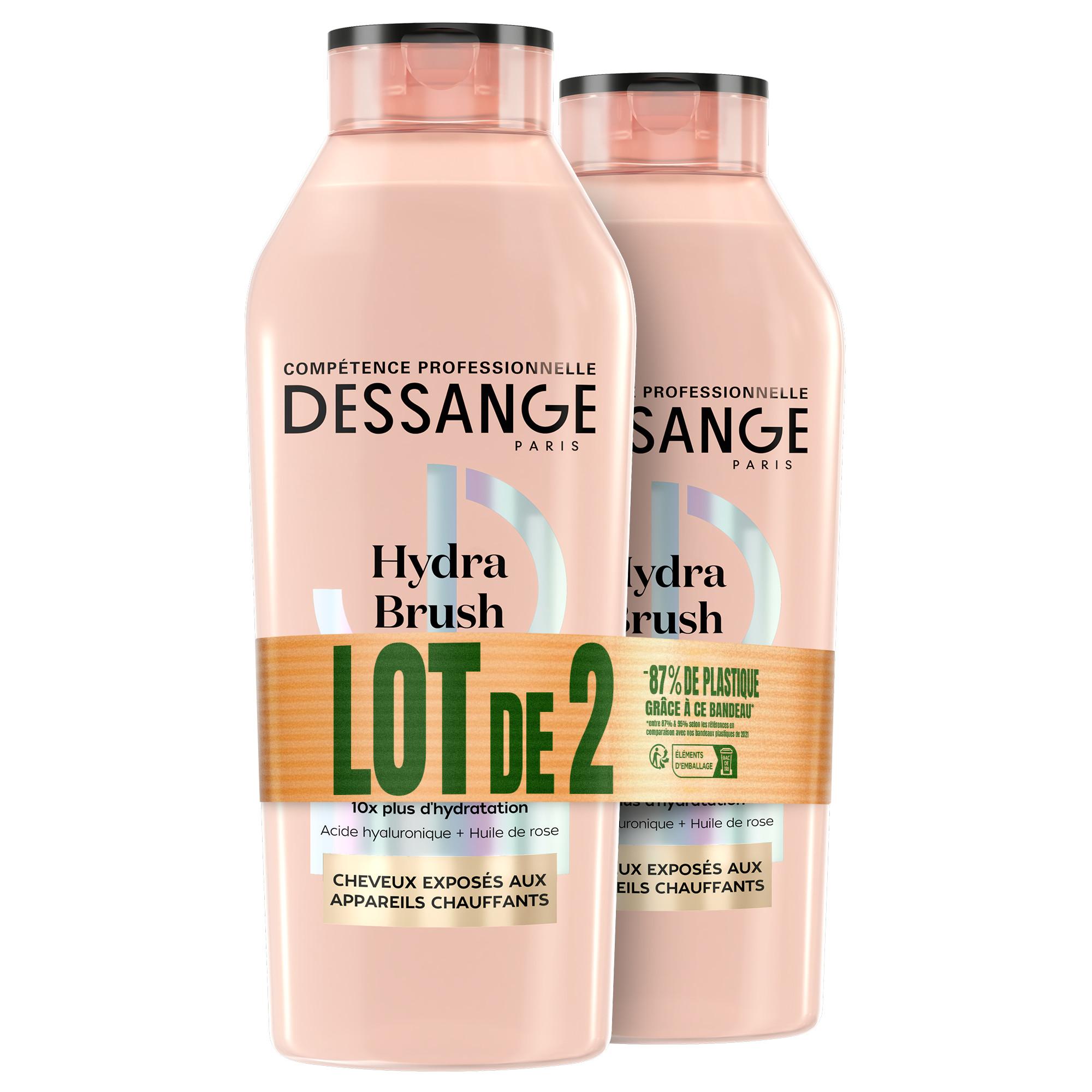 DESSANGE Shampoing hydra brush cheveux exposés aux appareils chauffants 2x280ml