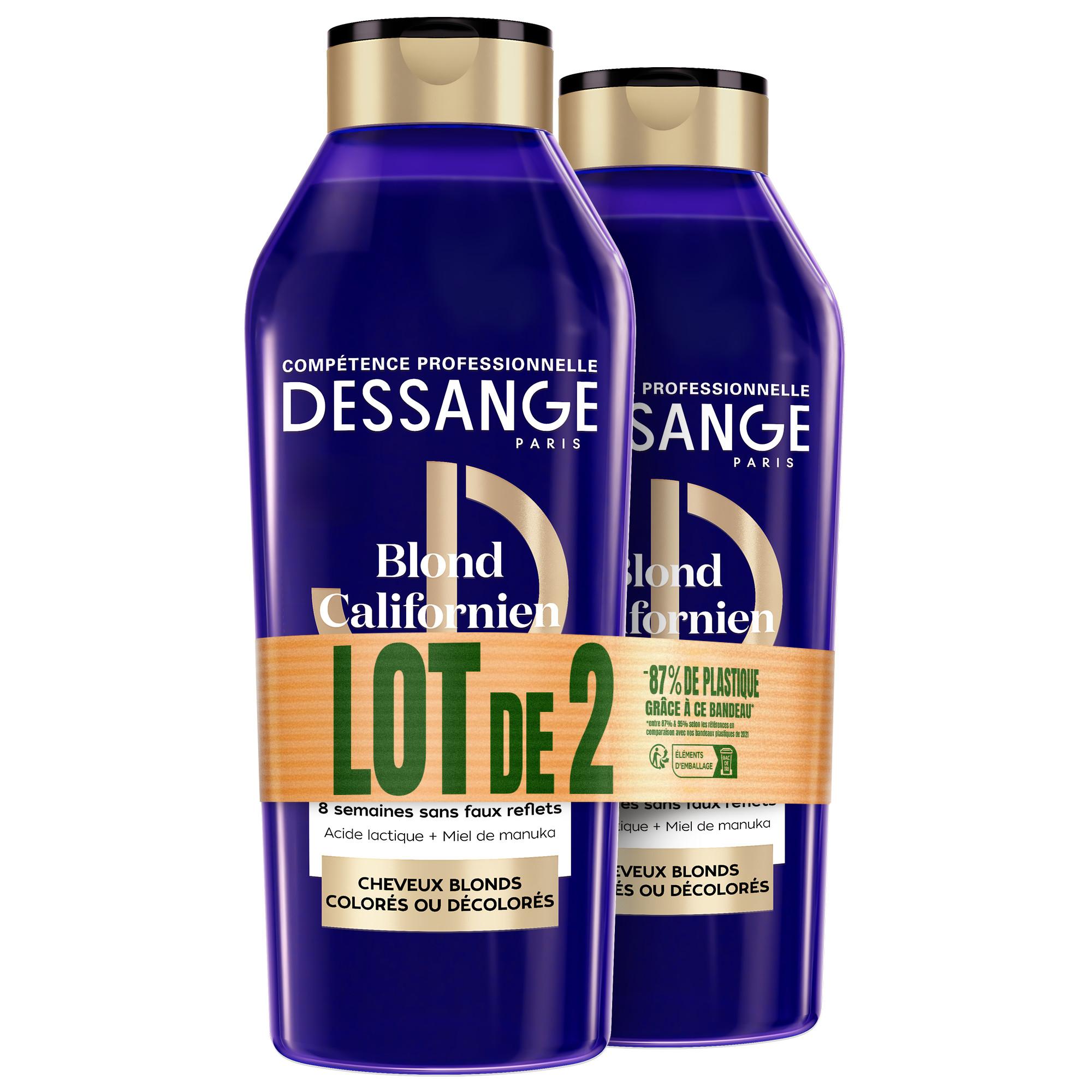 DESSANGE Shampoing blond californien cheveux blonds colorés ou décolorés 2x280ml