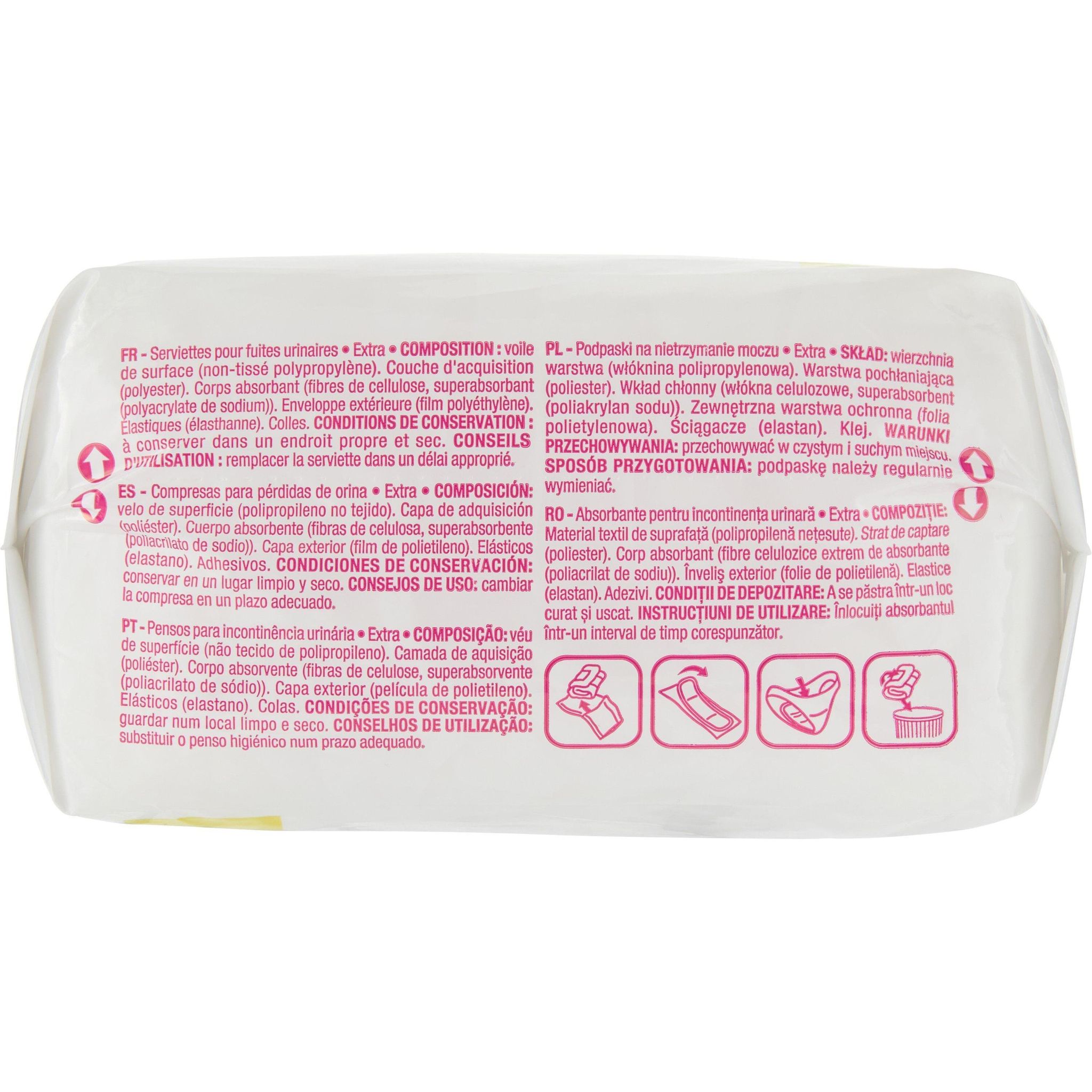 Voir la diapositive 2 : POUCE Serviettes pour fuites urinaires extra 10 serviettes