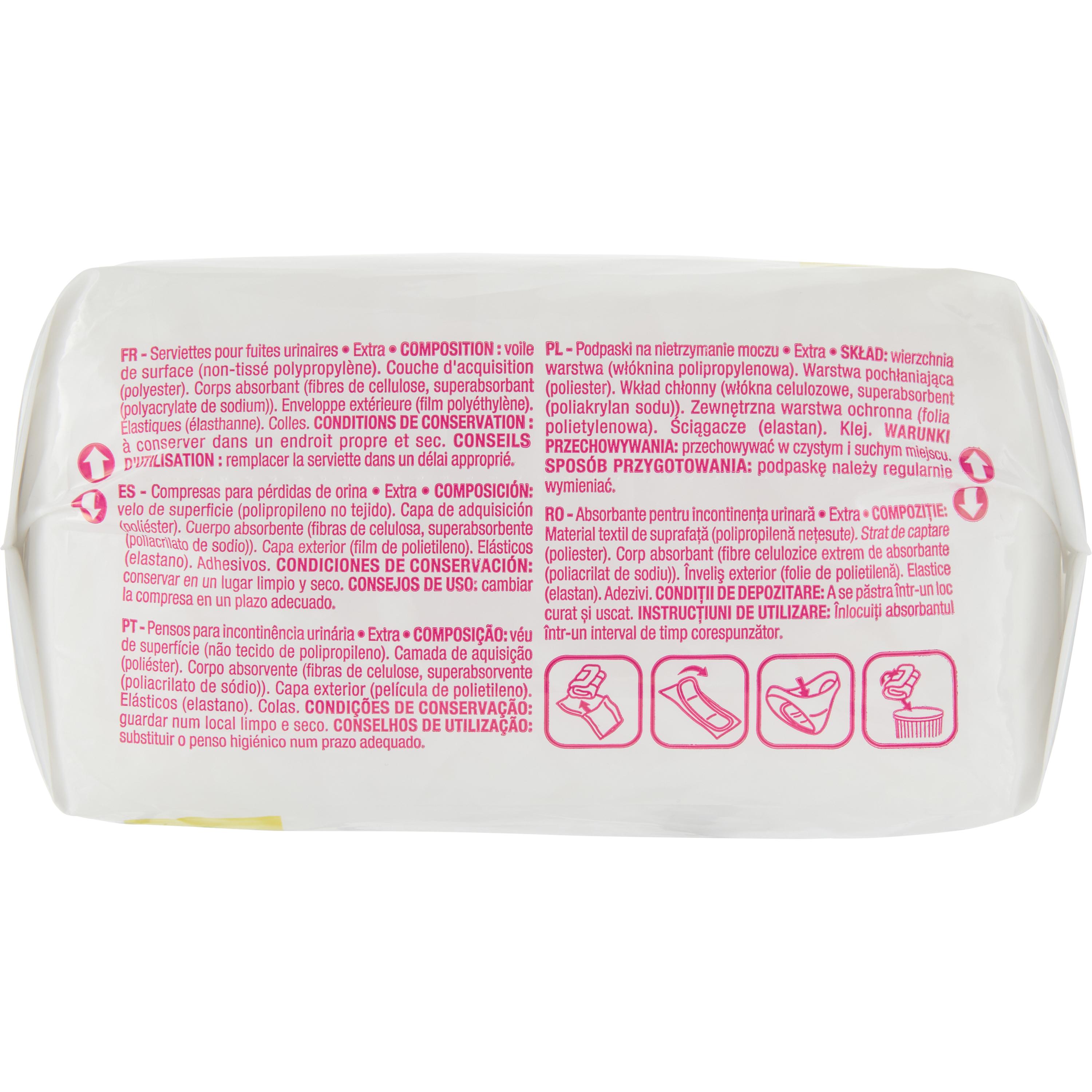 Voir la diapositive 3 : POUCE Serviettes pour fuites urinaires extra 10 serviettes