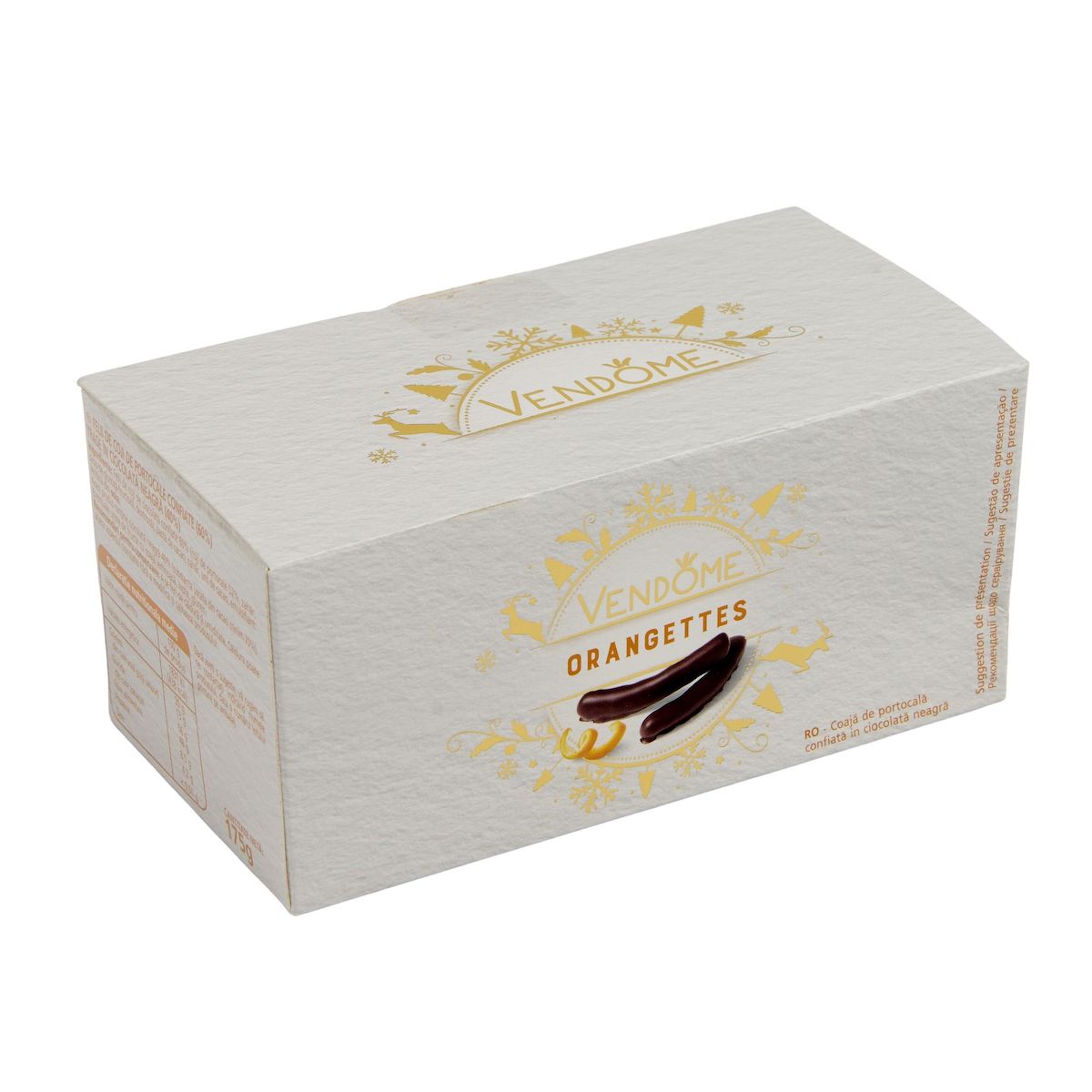 VENDOME Orangettes ballotin de chocolat au lait enrobées d'écorces d'orange confites 175g