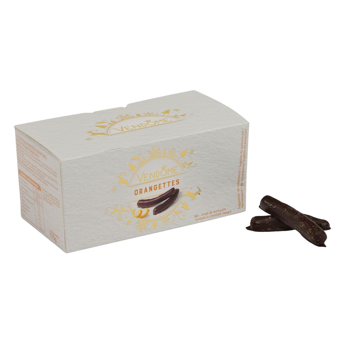 VENDOME Orangettes ballotin de chocolat au lait enrobées d'écorces d'orange confites 175g