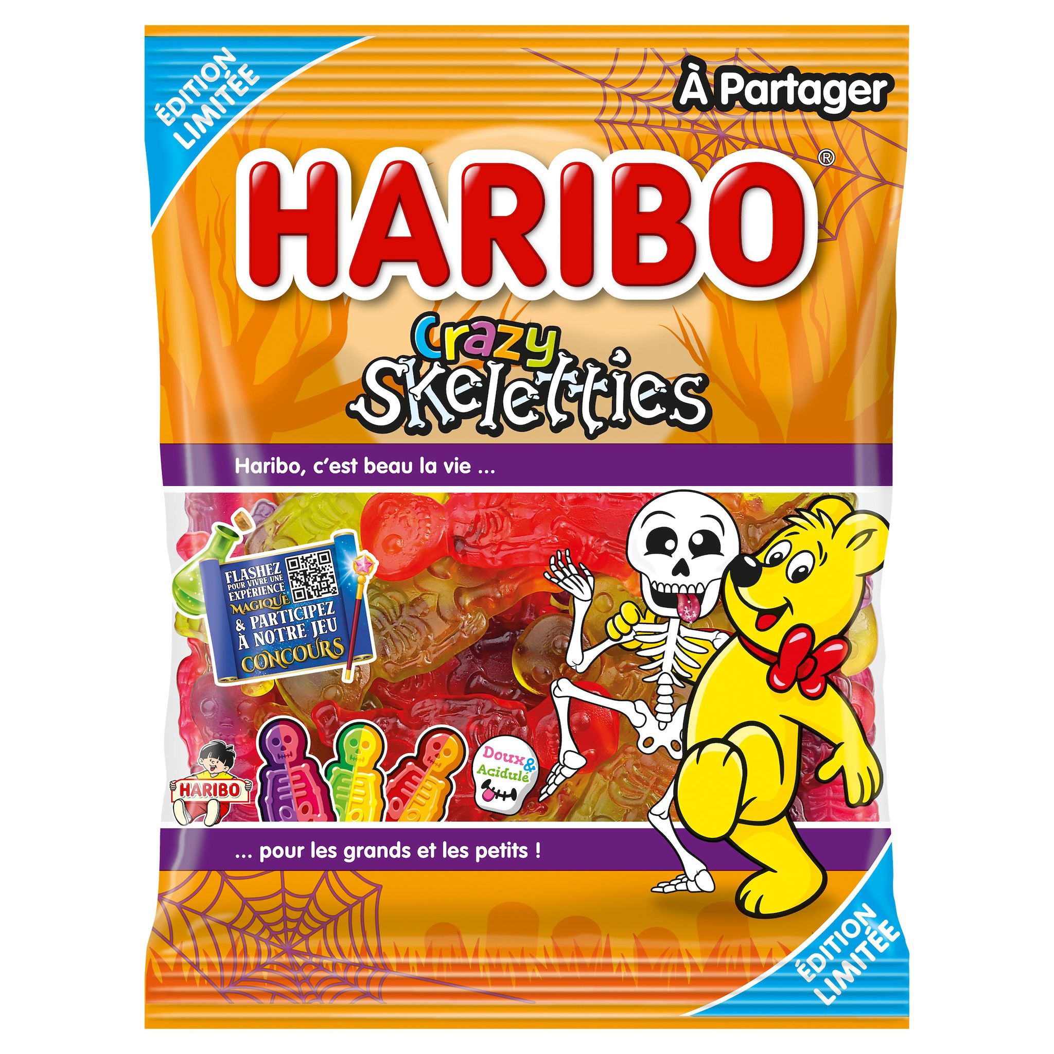 HARIBO Bonbons gélifiés halloween crazy skeletties 220g