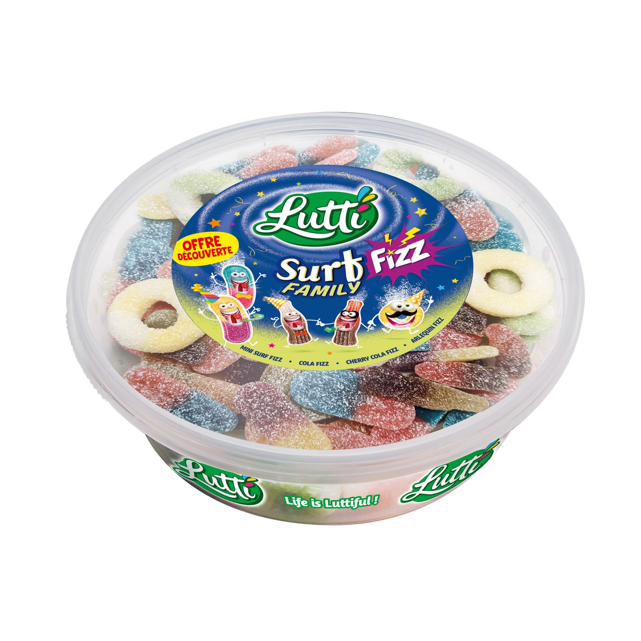 LUTTI Bonbons surf family gélifiés aux fruits 550g
