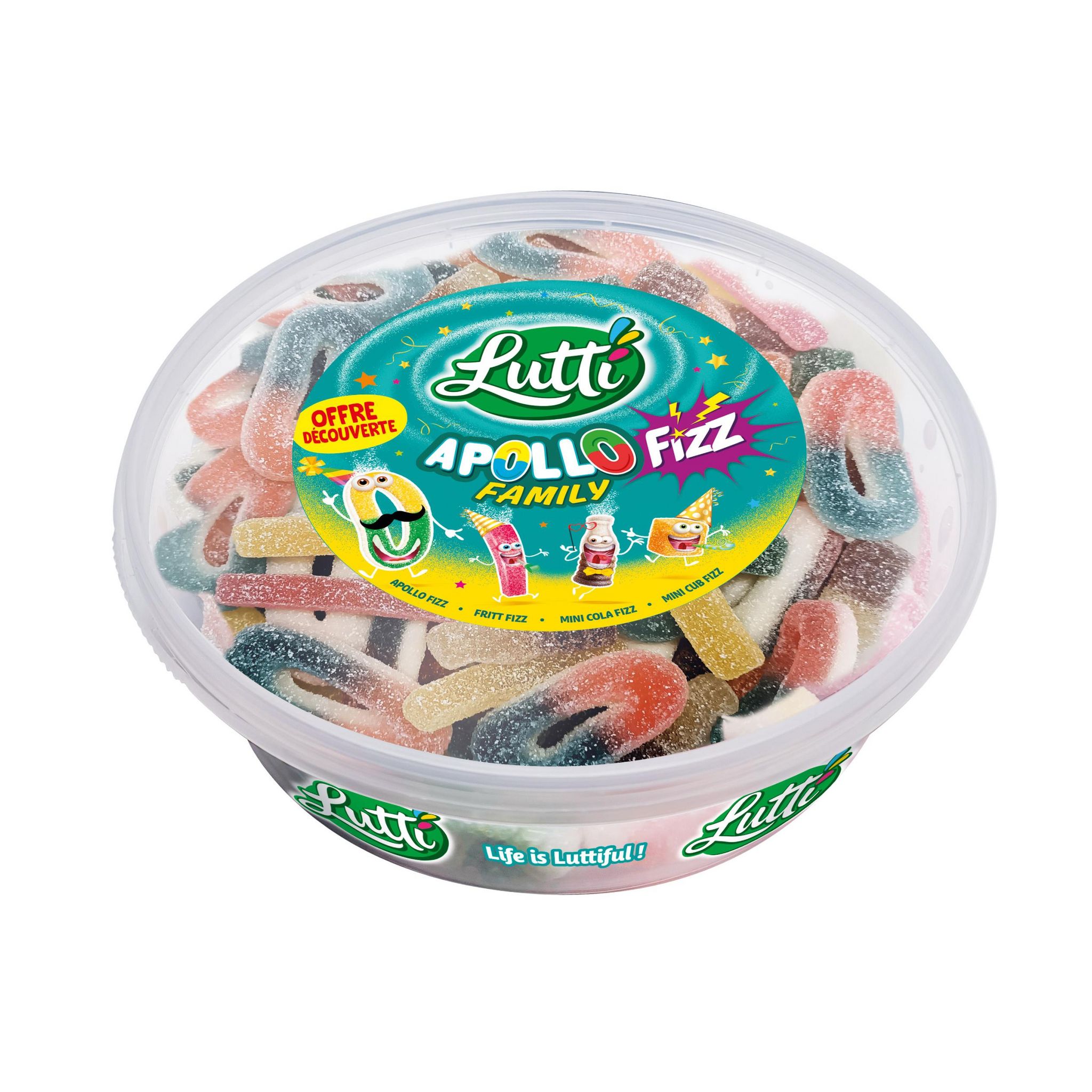 LUTTI Bonbons gélifiés Apollo Family Fizz aux fruits 550g