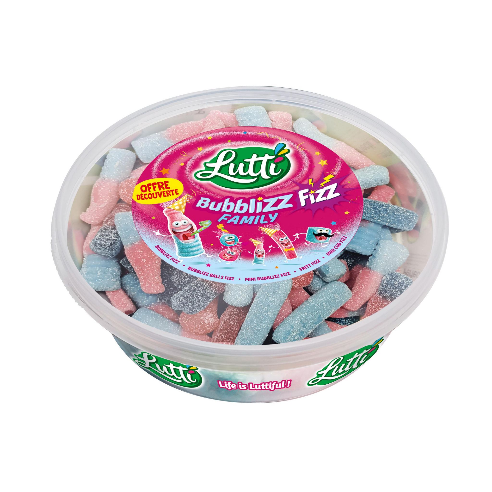 LUTTI Bonbons gélifiés goût bubble gum 550g