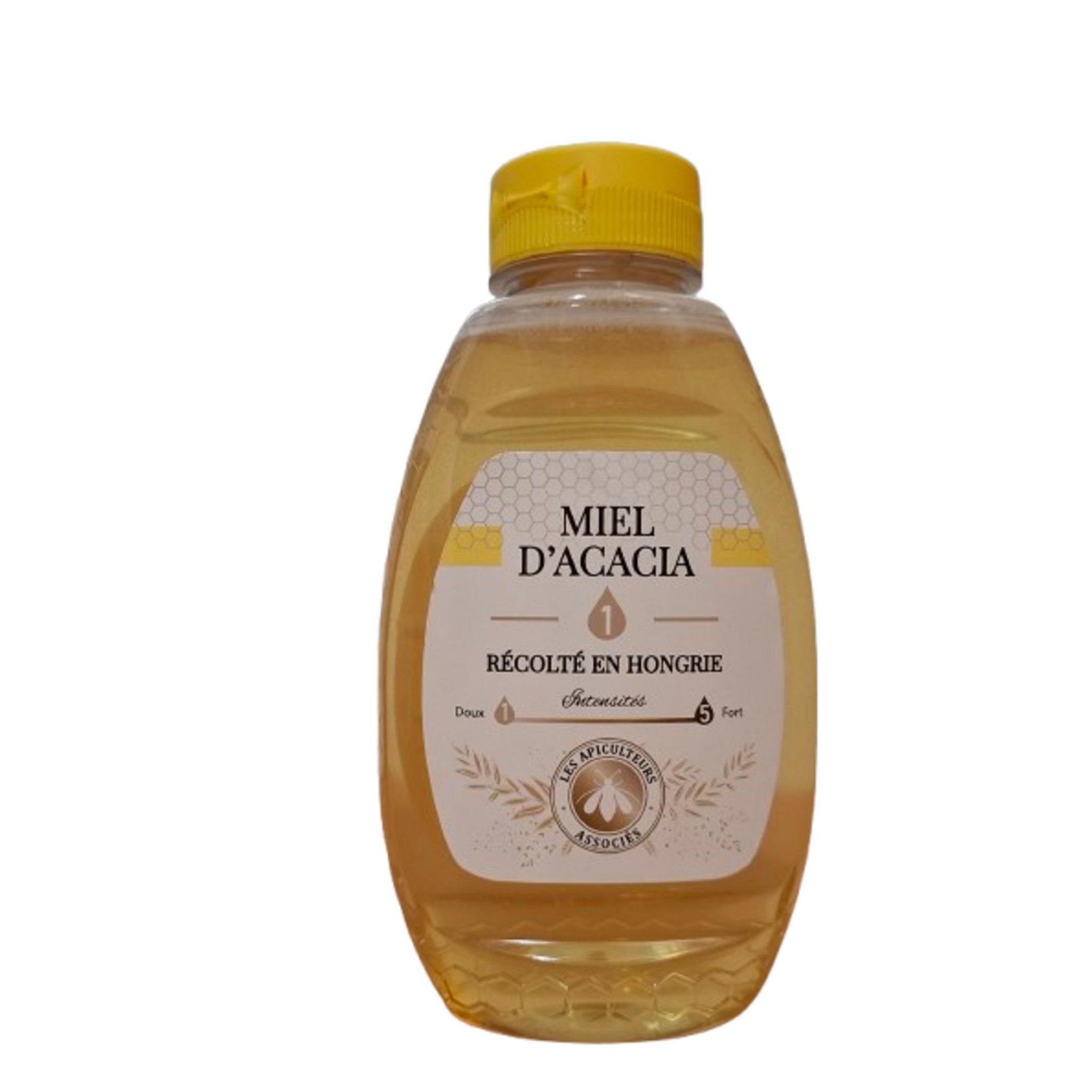 LES APICULTEURS ASSOCIÉS Miel d'acacia en flacon doseur intensité 1 250g
