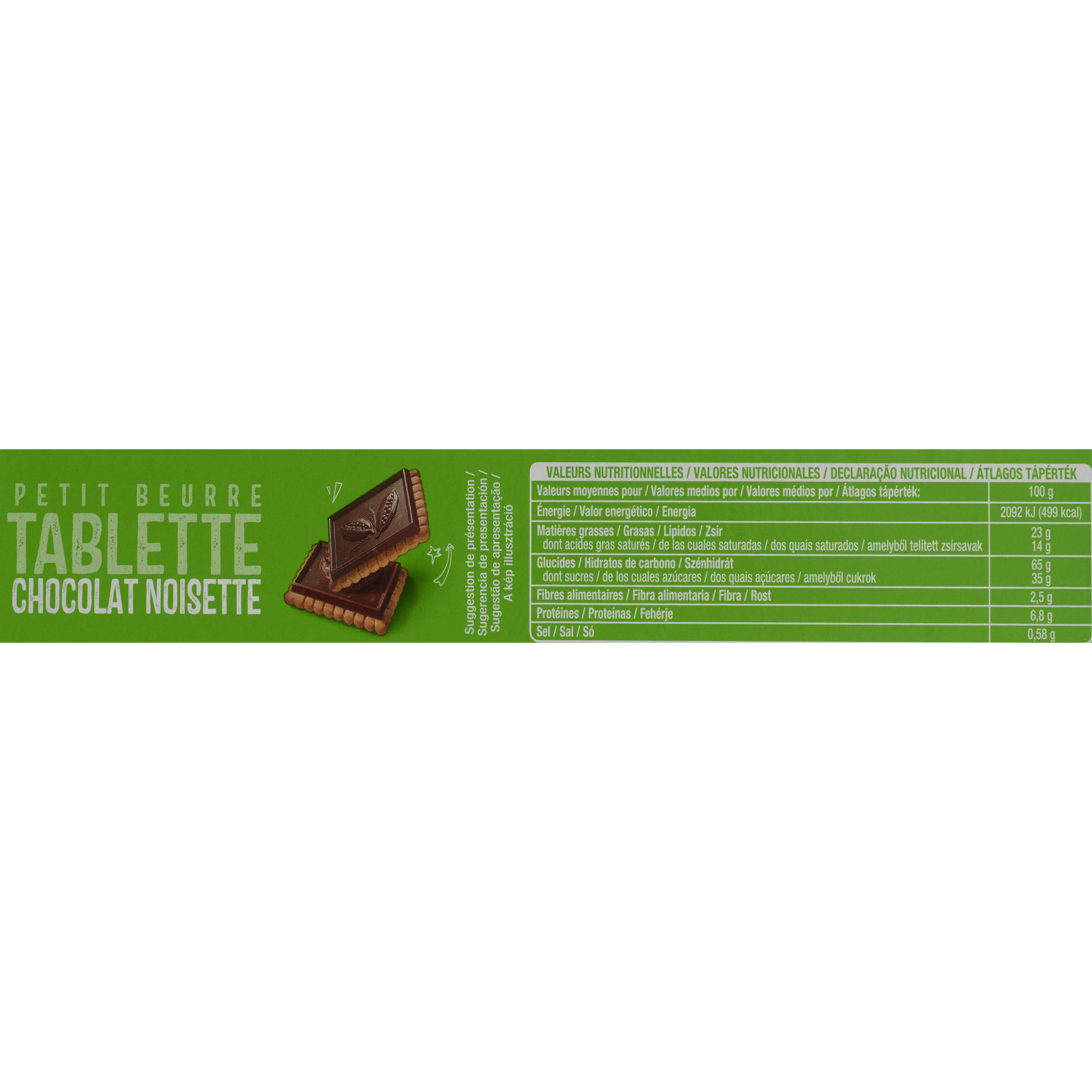 Voir la diapositive 4 : AUCHAN Petit beurre tablette chocolat noisette 150g